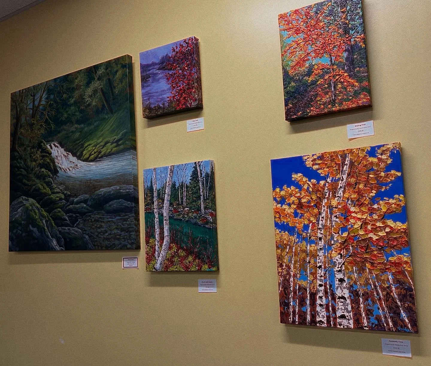 @dianastromart and @vonaadamslawrenceart have freshened up the bakery for fall! Their new pieces are stunning!