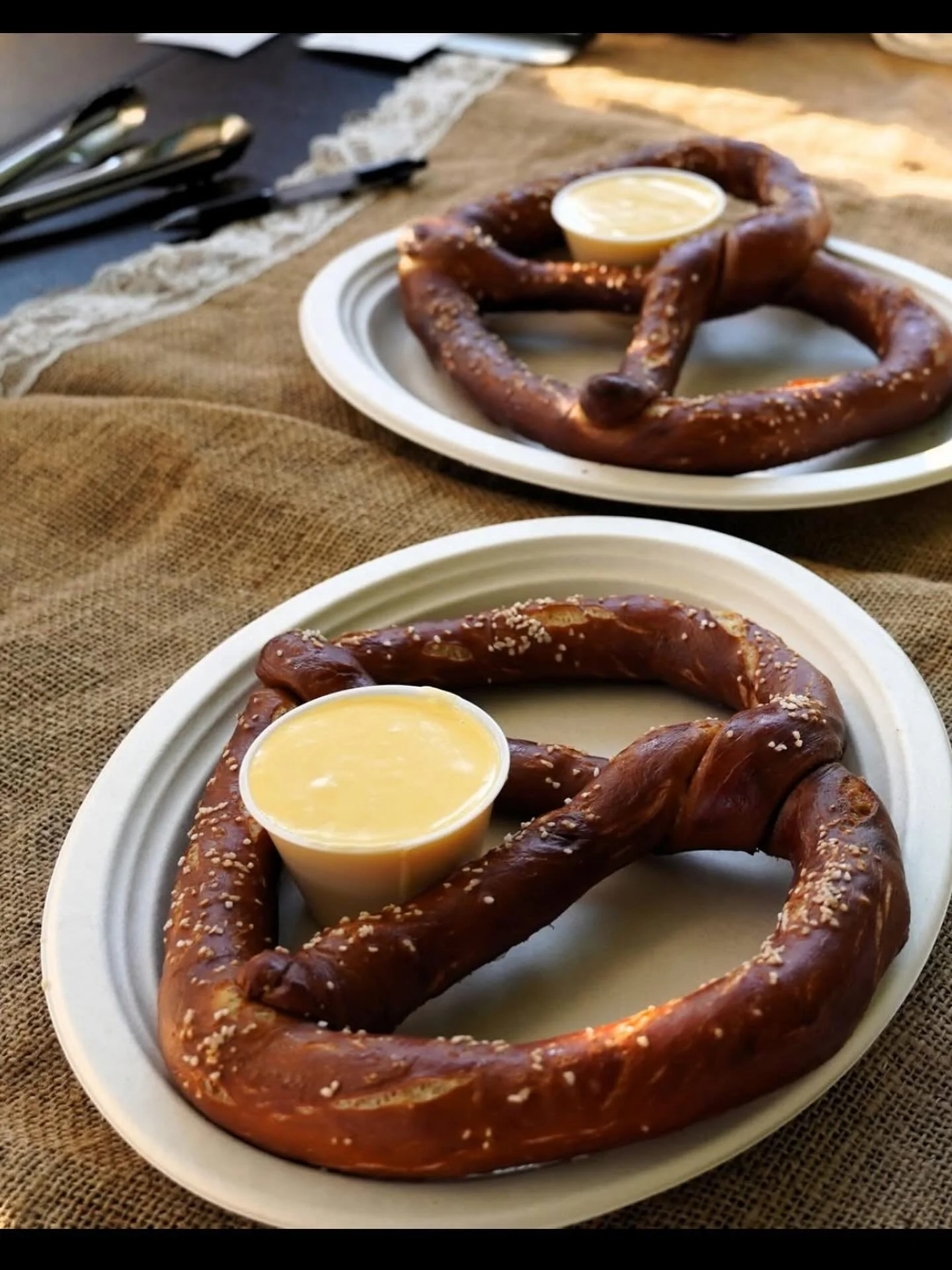 We are open normal hours today and we are also at FOBtoberfest slinging giant pretzels with cheese and our cinnamon sugar pretzels. We will be closed tomorrow!