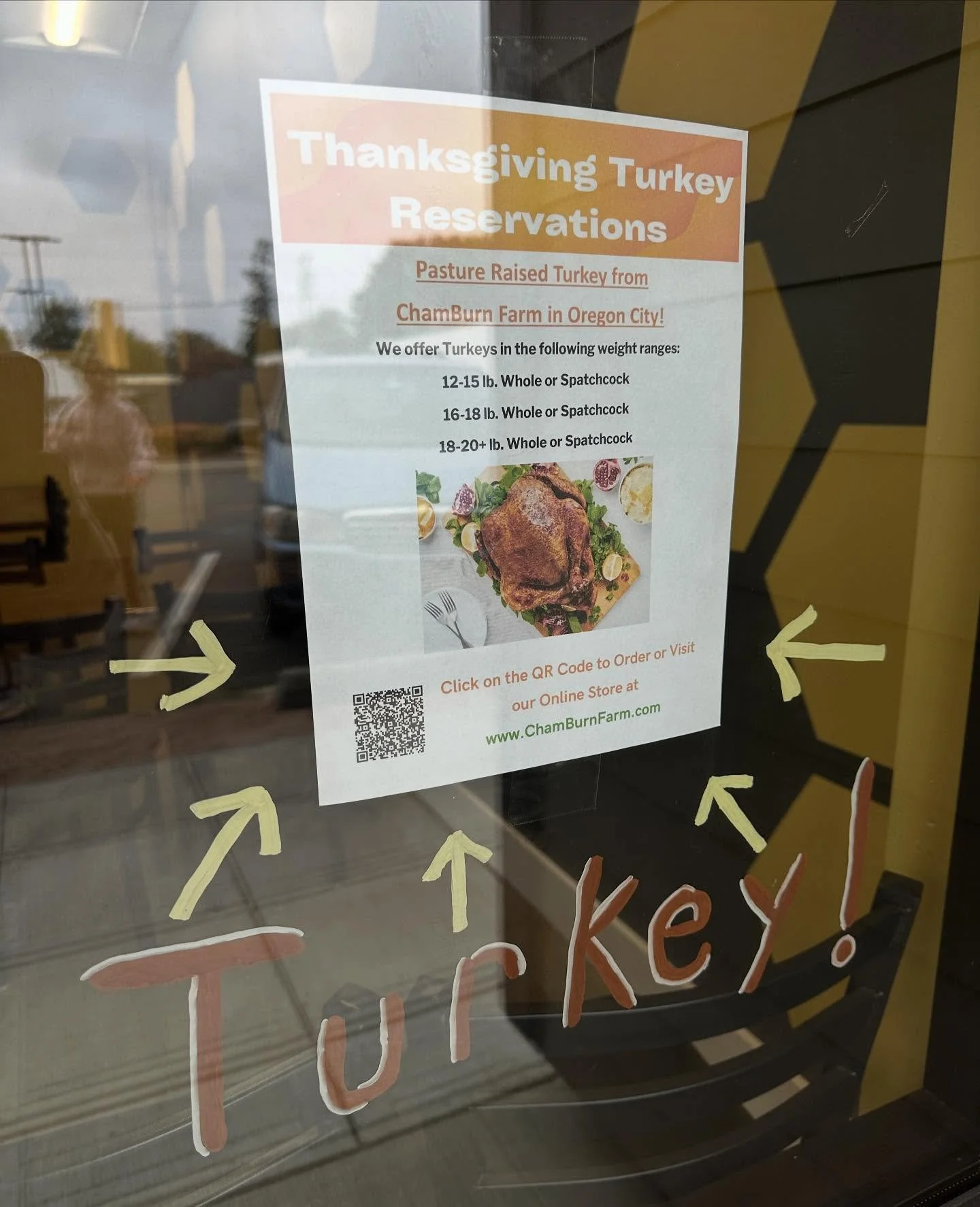 Our friends out at @chamburnfarm raise turkeys for the holiday season each year. Scan the QR code or visit their website to check it out and order your very own!