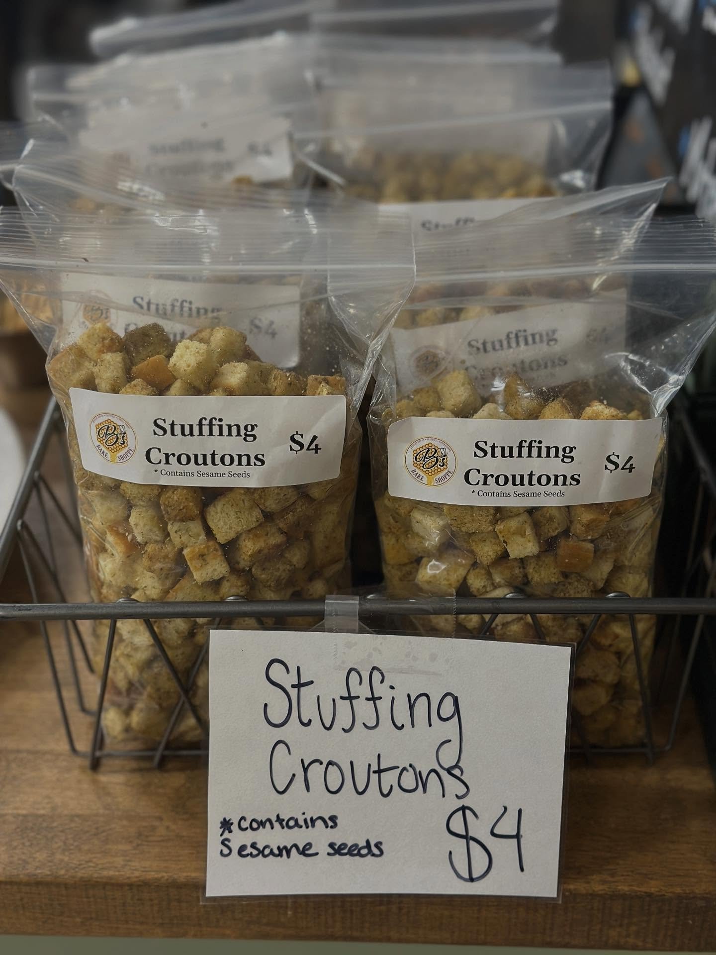 We have house made stuffing croutons made with our Scali bread available through Thanksgiving! Want to reserve some for closer to thanksgiving? Order with our pre order form. Just over a week left to order!