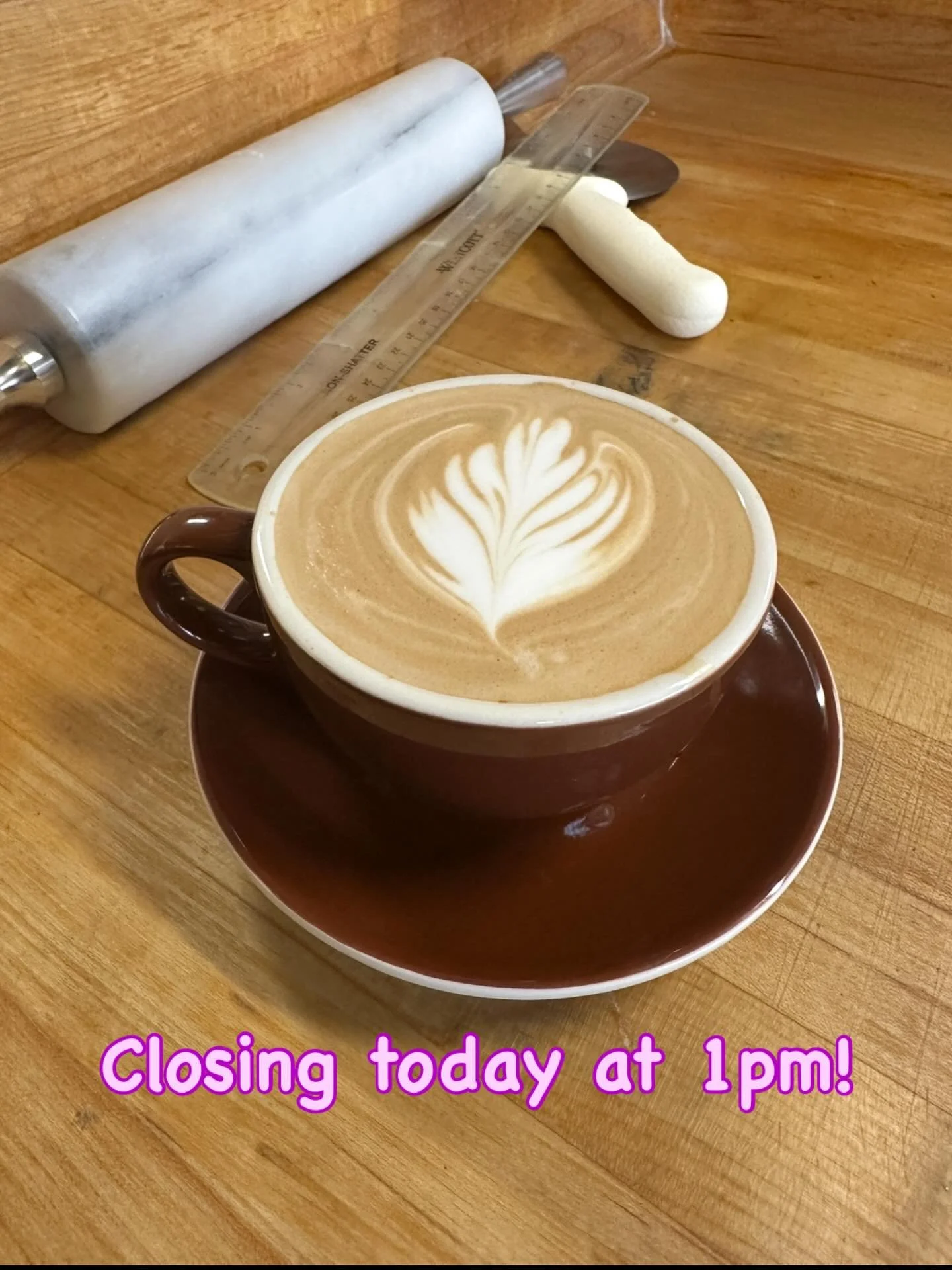 We are closing today at 1 pm!