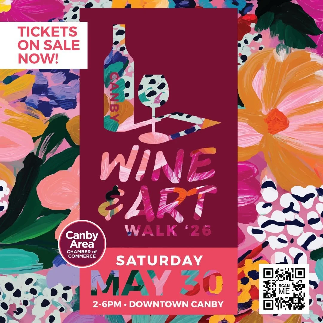 We&rsquo;ll be participating in the wine walk this coming Saturday. Tickets are still available! #wineandartwalkcanby #explorecanby #canbyoregon #shoplocal
