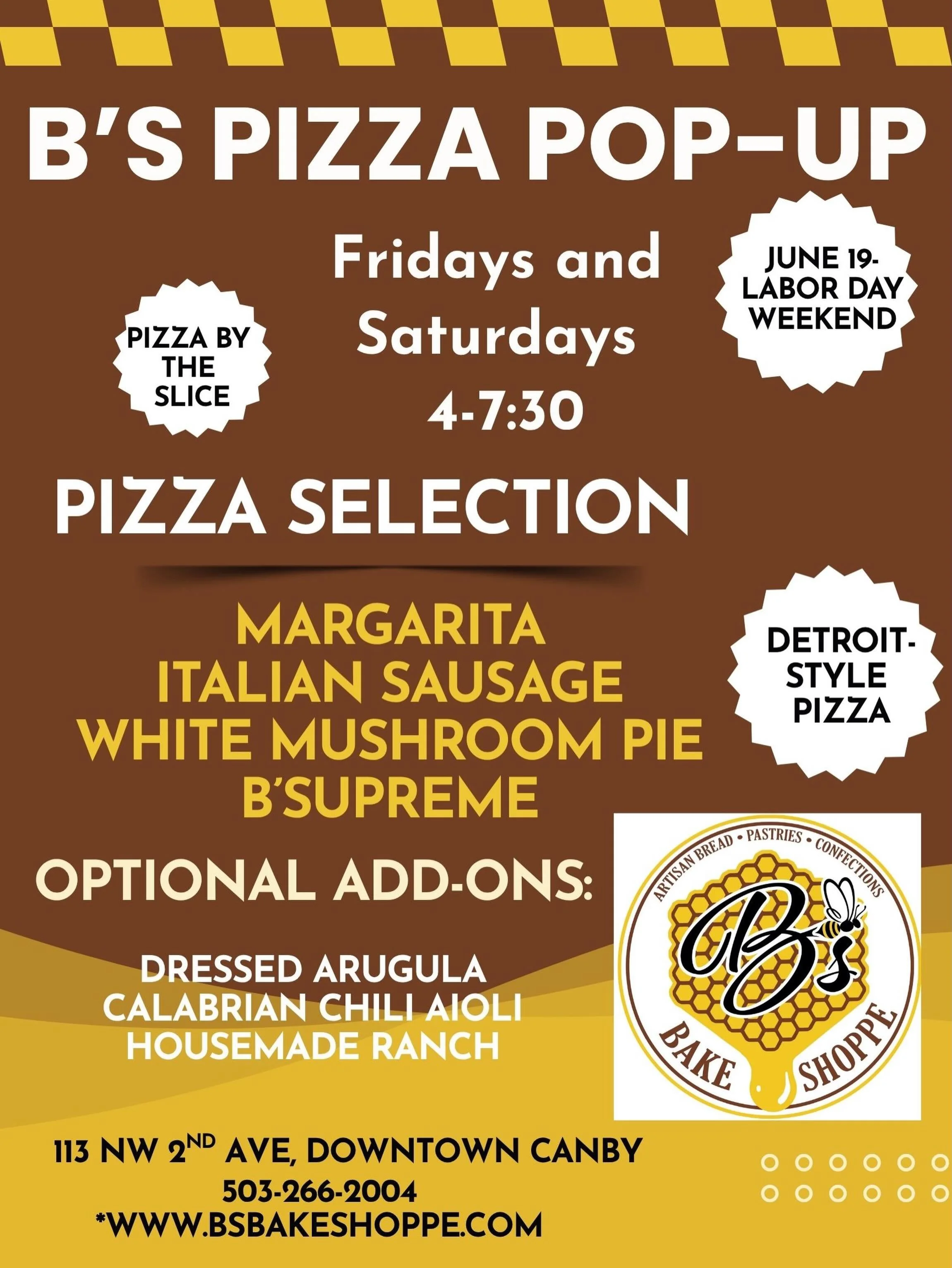 Big News! Pizza Pop Up coming to B&rsquo;s in a few weeks! We&rsquo;ll be doing Detroit/deep dish style pizza, by the big fat slice. Fridays and Saturdays through Labor Day.