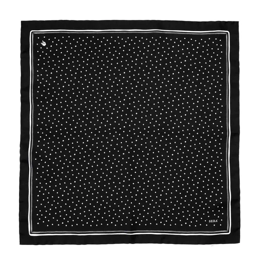 Serà Fine Silk - Corna Black Pocket Square