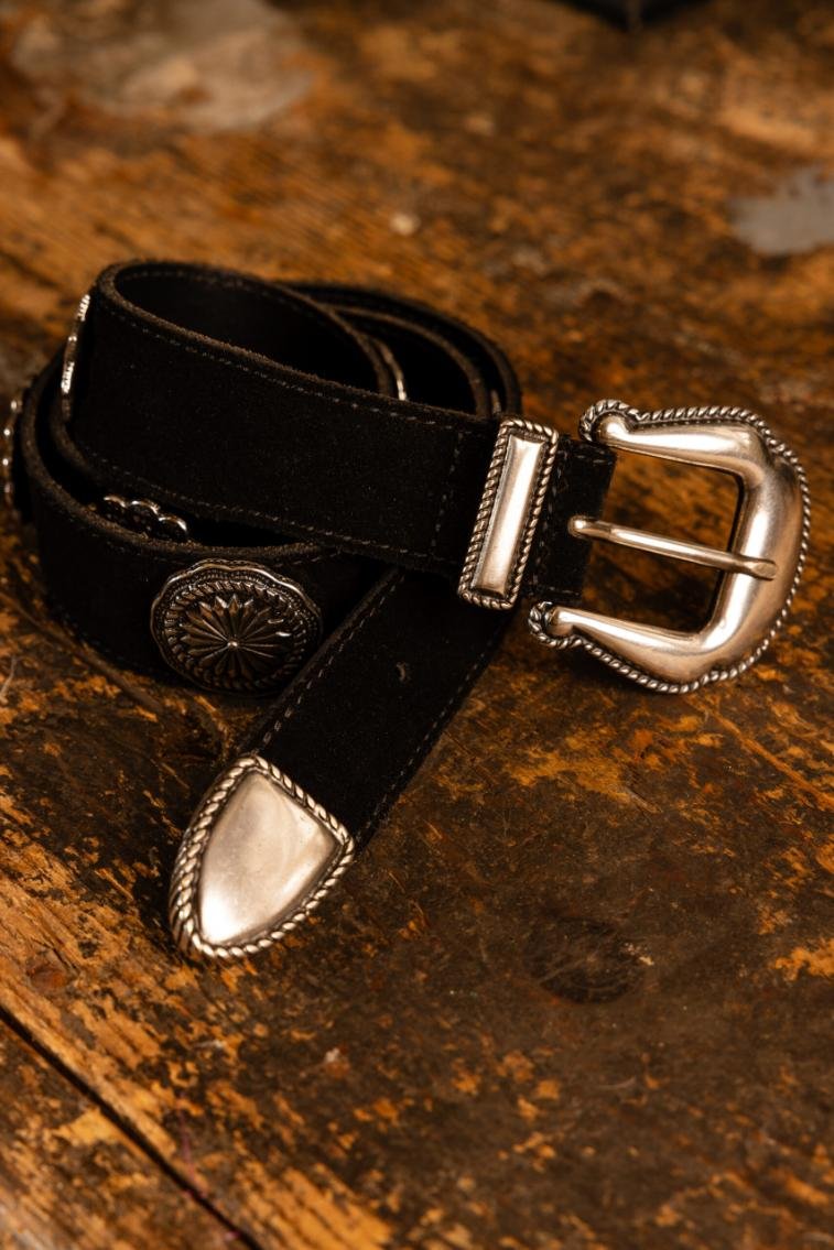 Fortela - Candis Suede Belt with Western Buckle