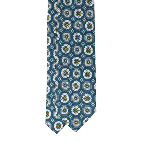 Serà Fine Silk - Green Medallions Silk Tie