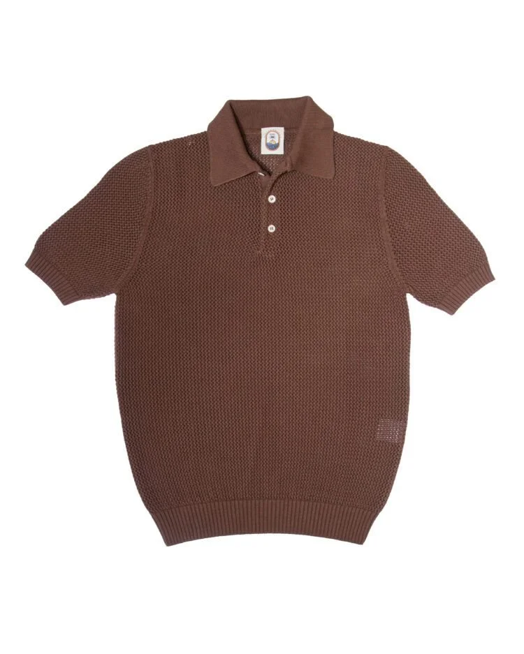 NR Napoli - Parthenope Marrone - 3 Button Knitted Polo