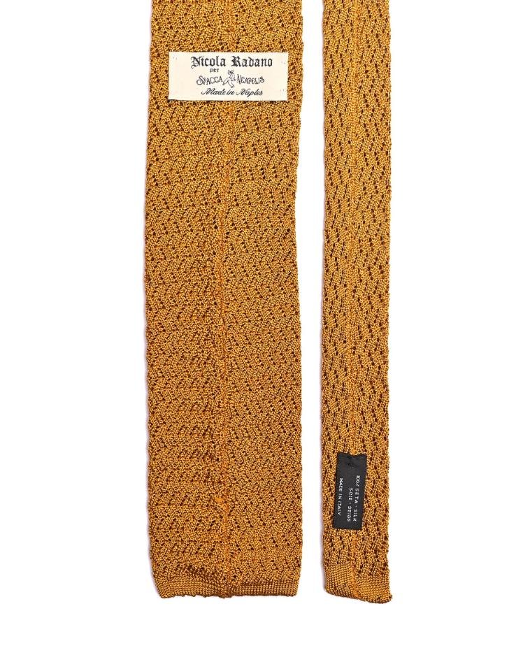 Spacca Neapolis - Striped Knit Tie - Mustard Yellow