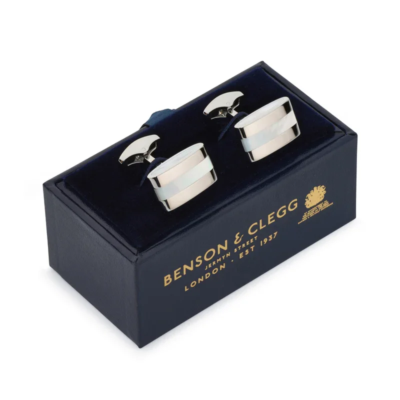 BensonAndCleggContemporaryMotherOfPearlCufflinks_Boxed.webp