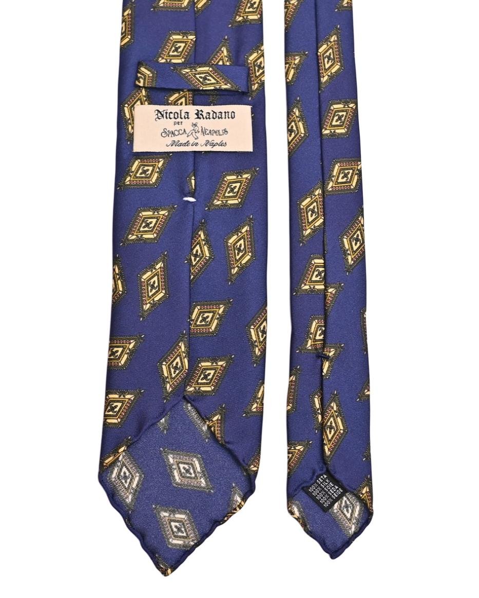 Spacca Neapolis - Large Diamond Motif Tie - Blue