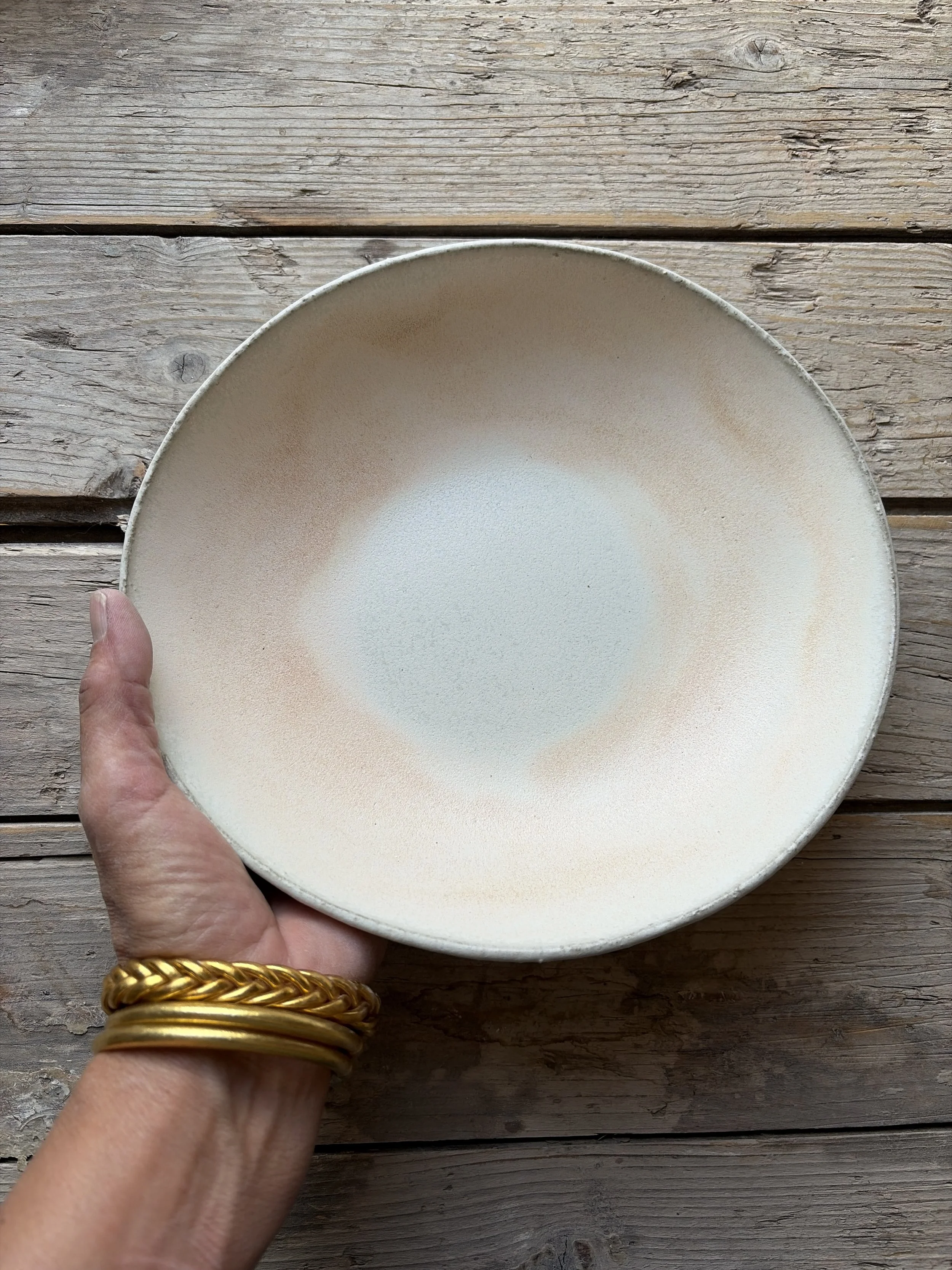 Plat à servir   23 cm blanc rose