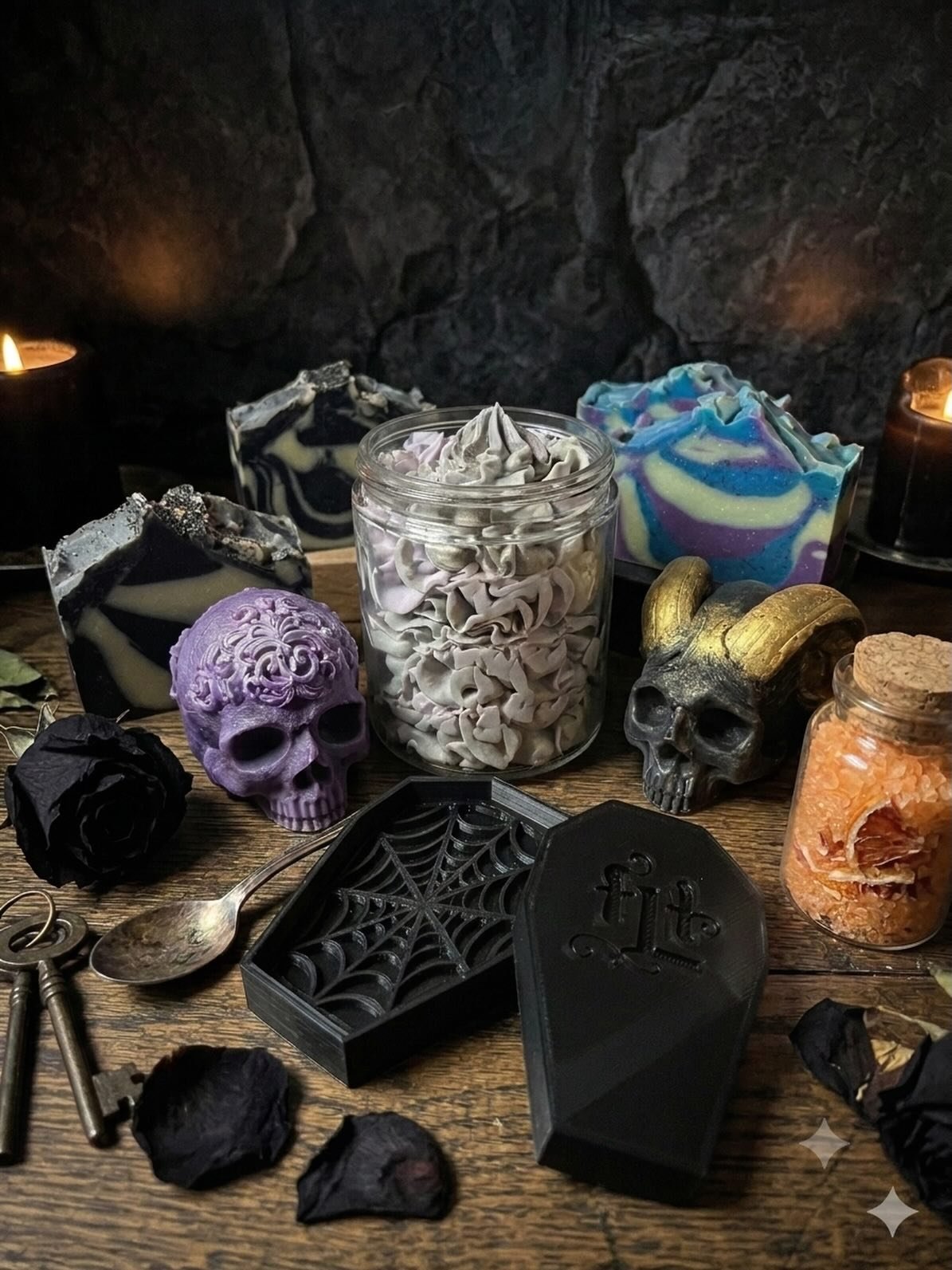 More then just soap! High quality, vegan and unique. Who says you have to wait for spooky season to enjoy these products! We offer Shea body butters for dry skin with great fragrances with even more to come soon!
Free local delivery too!
FILTHYLITTLE