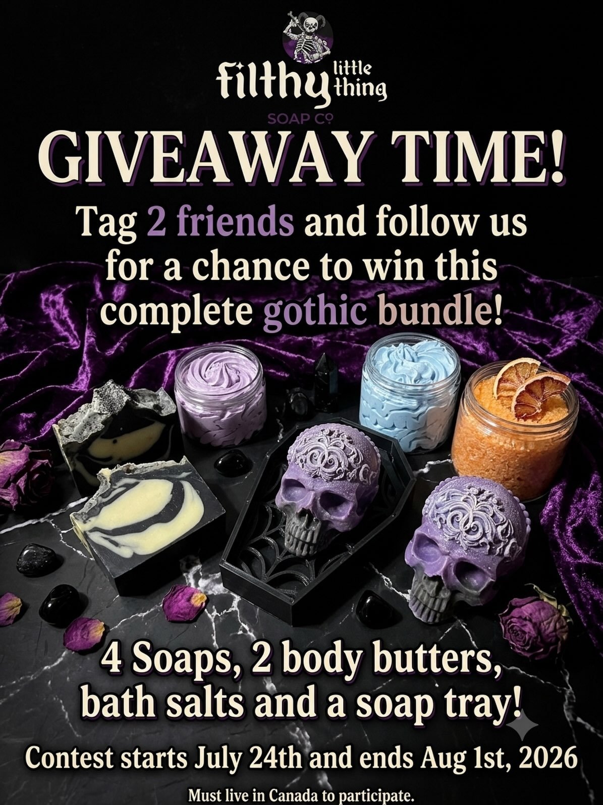 Get in on the contest win 4 random soaps, 2 random butters, salt and a soap tray !
I will randomly select  3 people on Aug 1!

Tag 2 friends and follow!
Be quick contest is short!

#giveaway #contest #supportlocal #winnipeg #handmade
