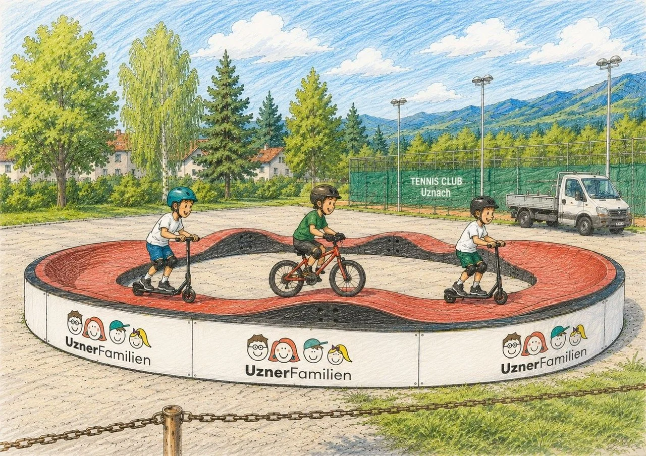 Pumptrack auf dem Parkplatz Benknerstrasse