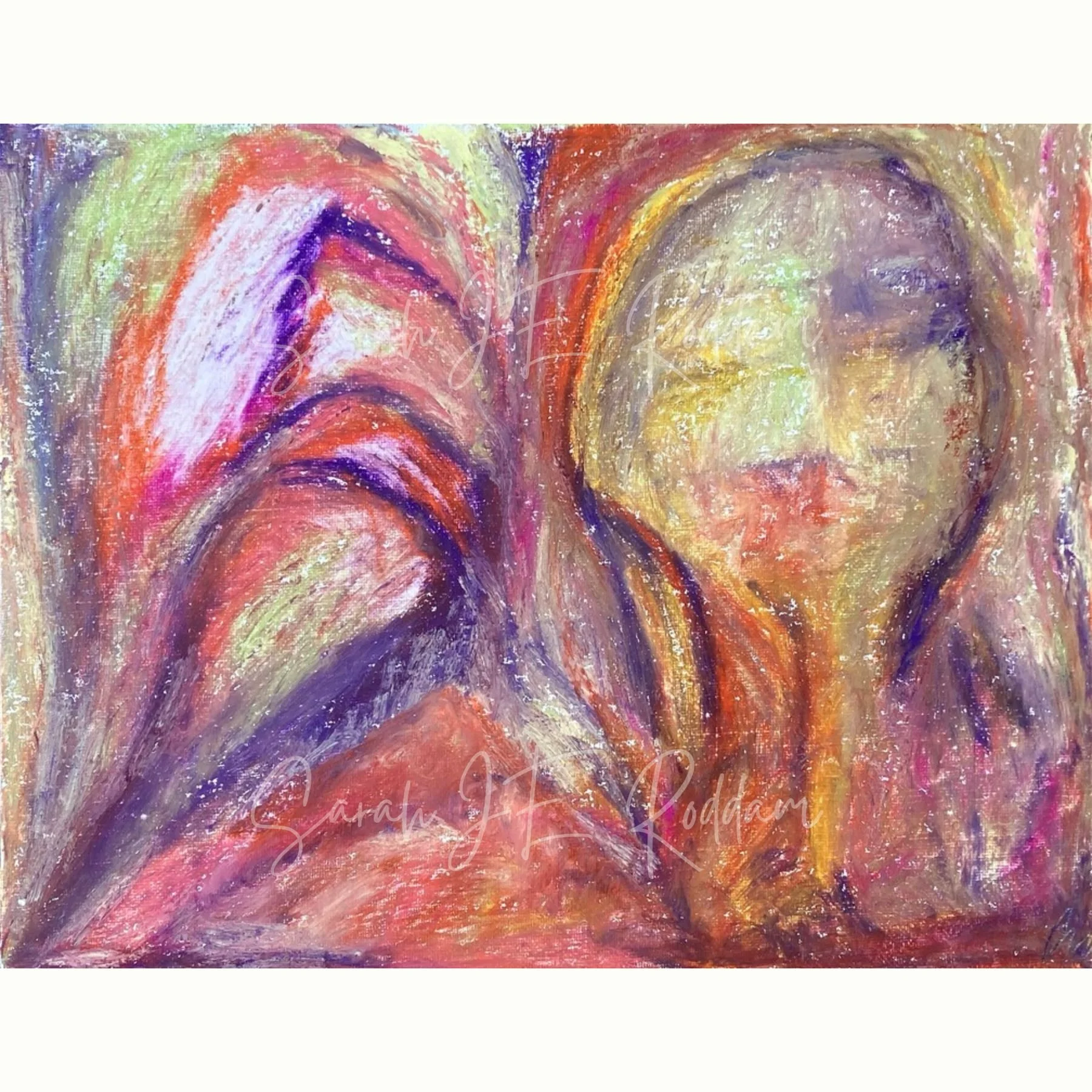 Angel
US$1200
Approx. 13.7 × 10.8"/34.8x27.5cm
Sennelier oil pastel on canvas board
Unframed
Contact the artist at SarahJERoddam@gmail.com