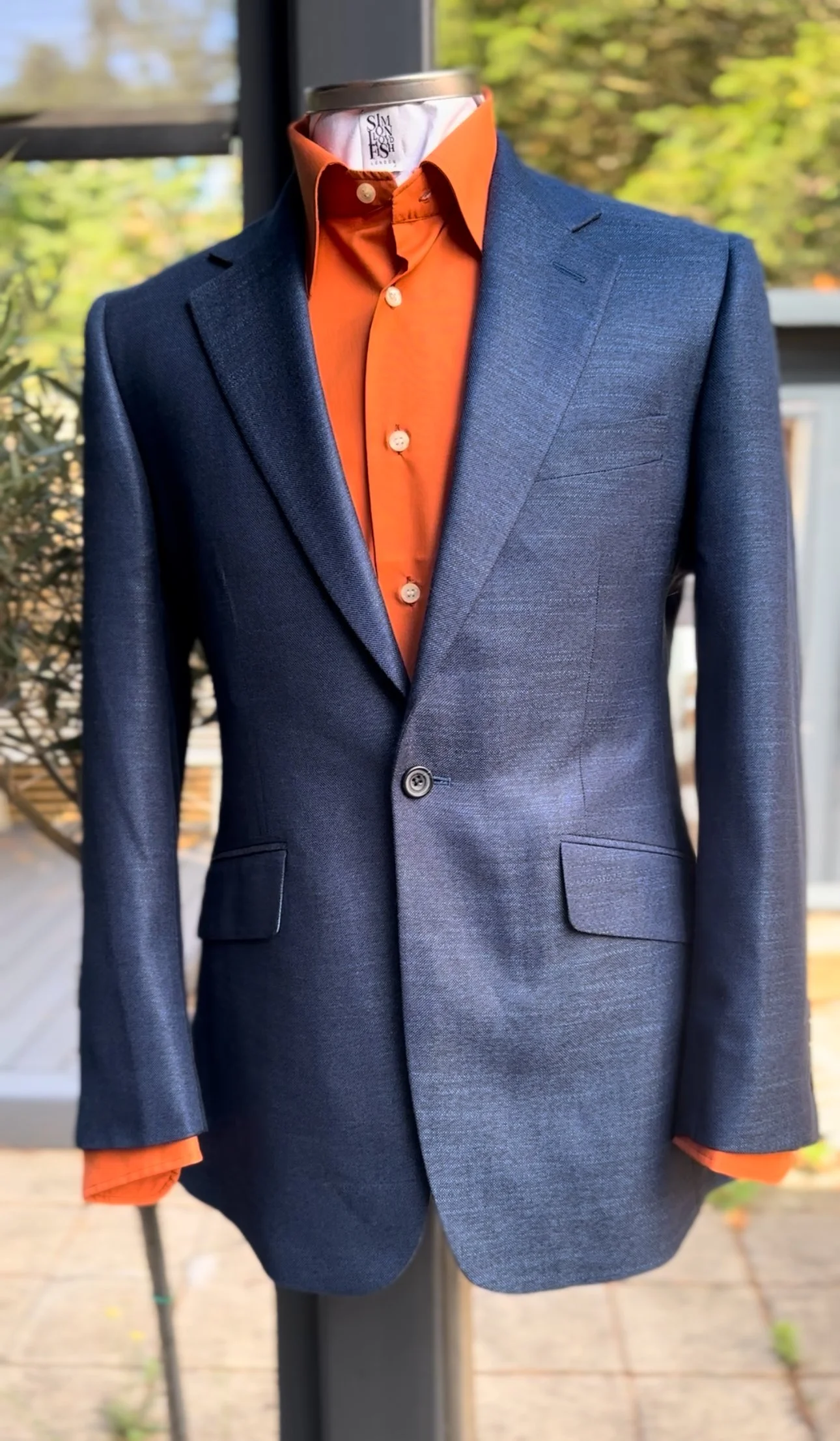 Midnight blue Bamboo silk casual jacket