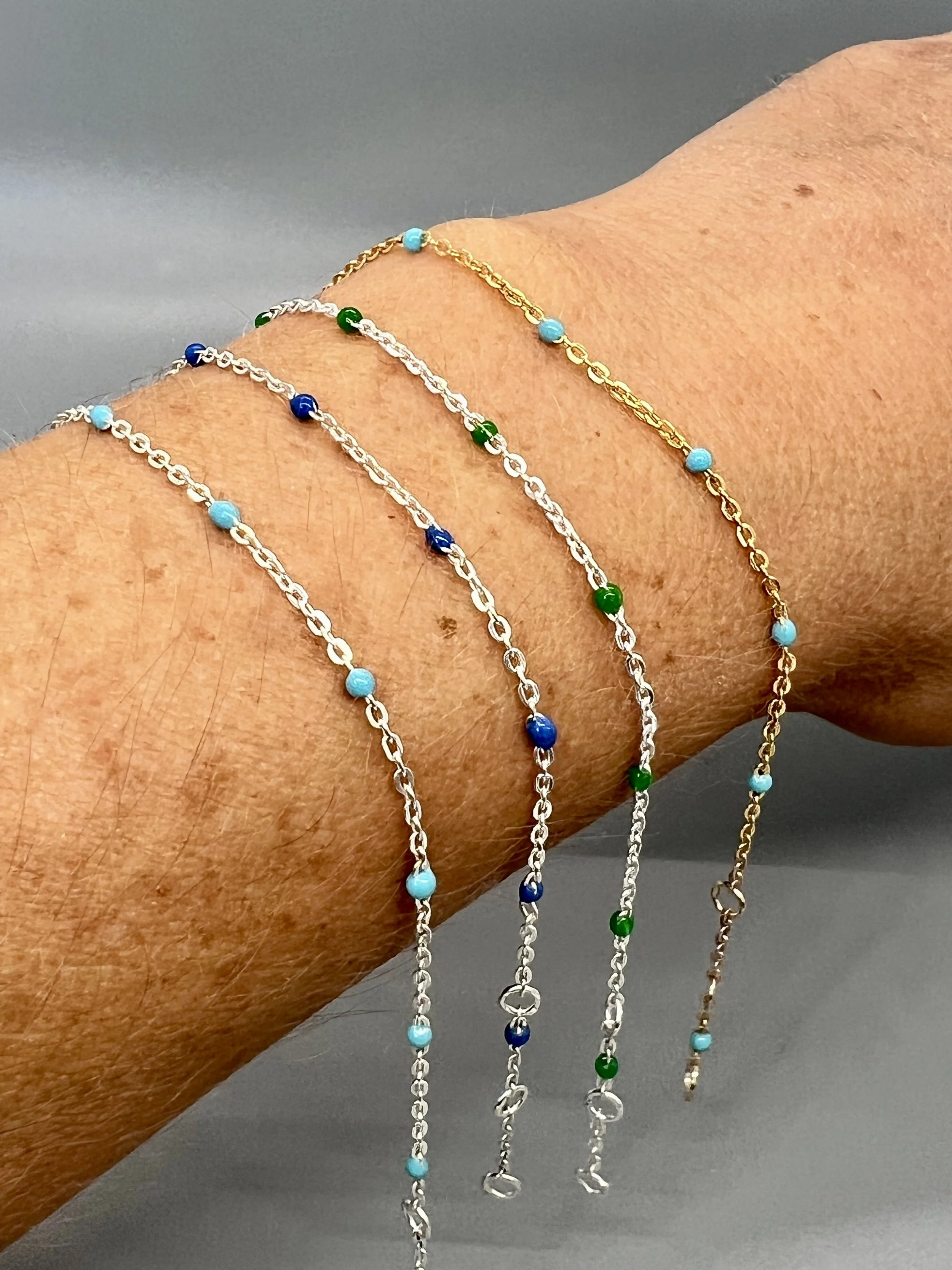 Enamel bead bracelets