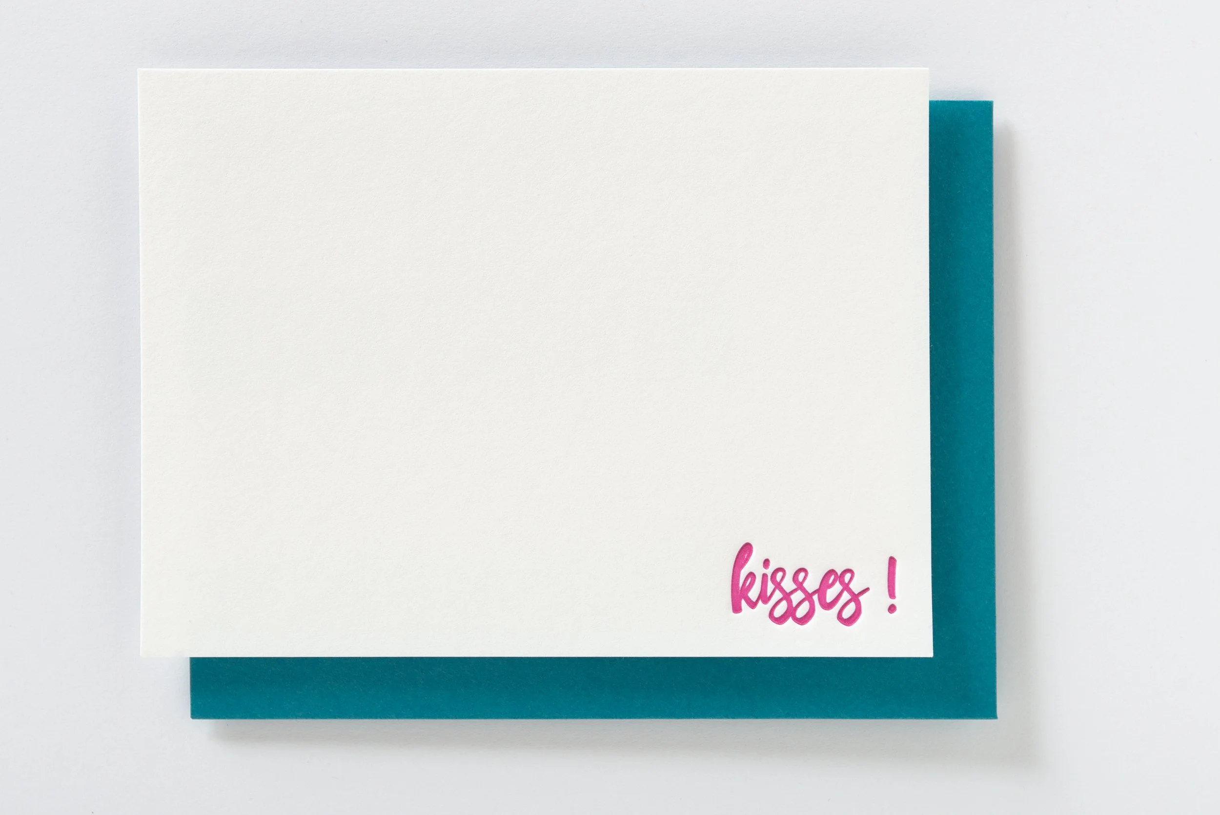 Letterpress With Love, Letterpress Notecard, Kisses_1