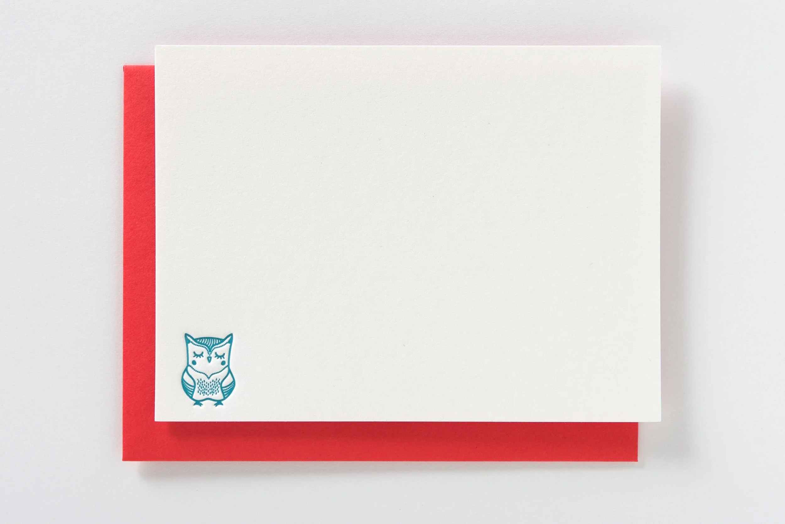 Letterpress With Love, Letterpress Notecard, Little Owl_1