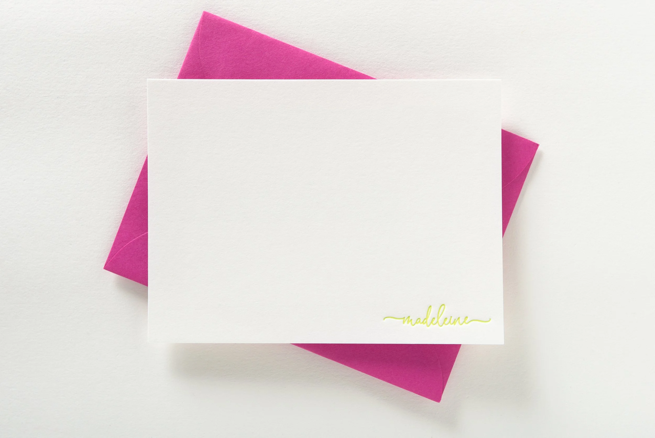 Letterpress Personalised Cards, Madeleine