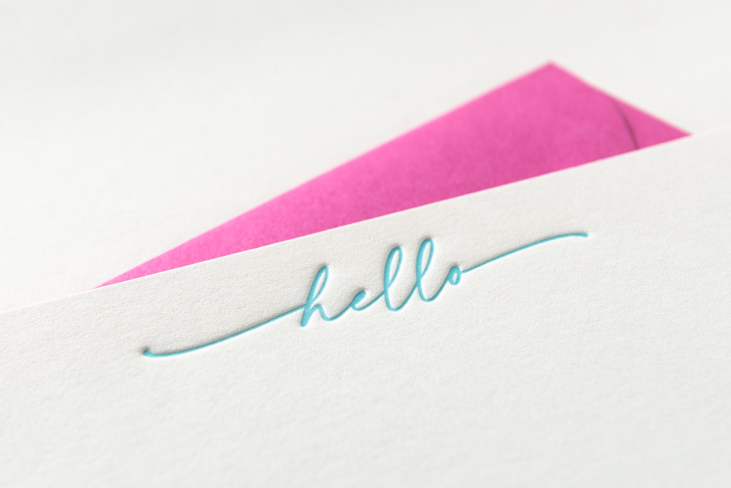 Letterpress With Love, Letterpress Notecard, Hello, Details