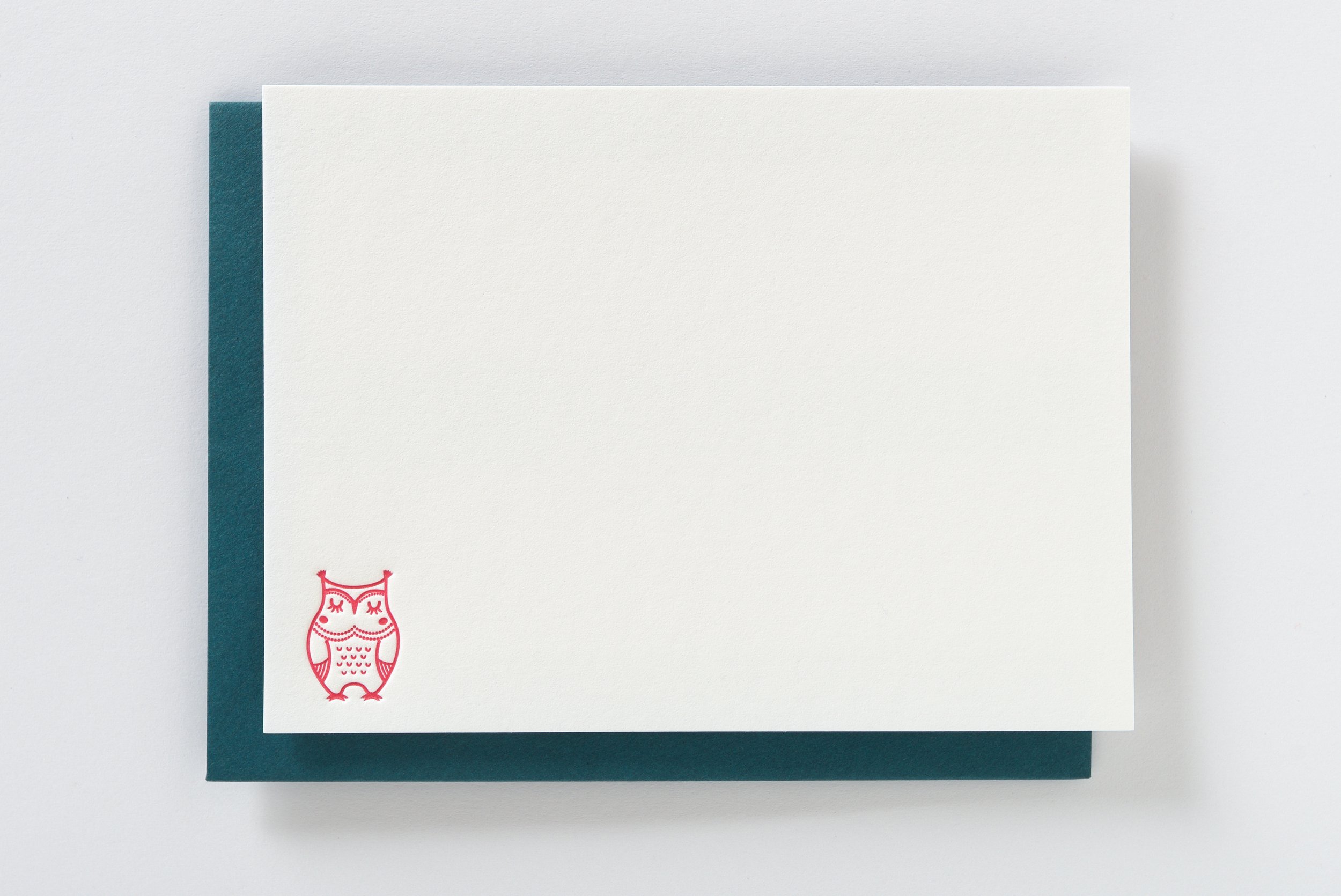 Letterpress With Love, Letterpress Notecard, Owl_1