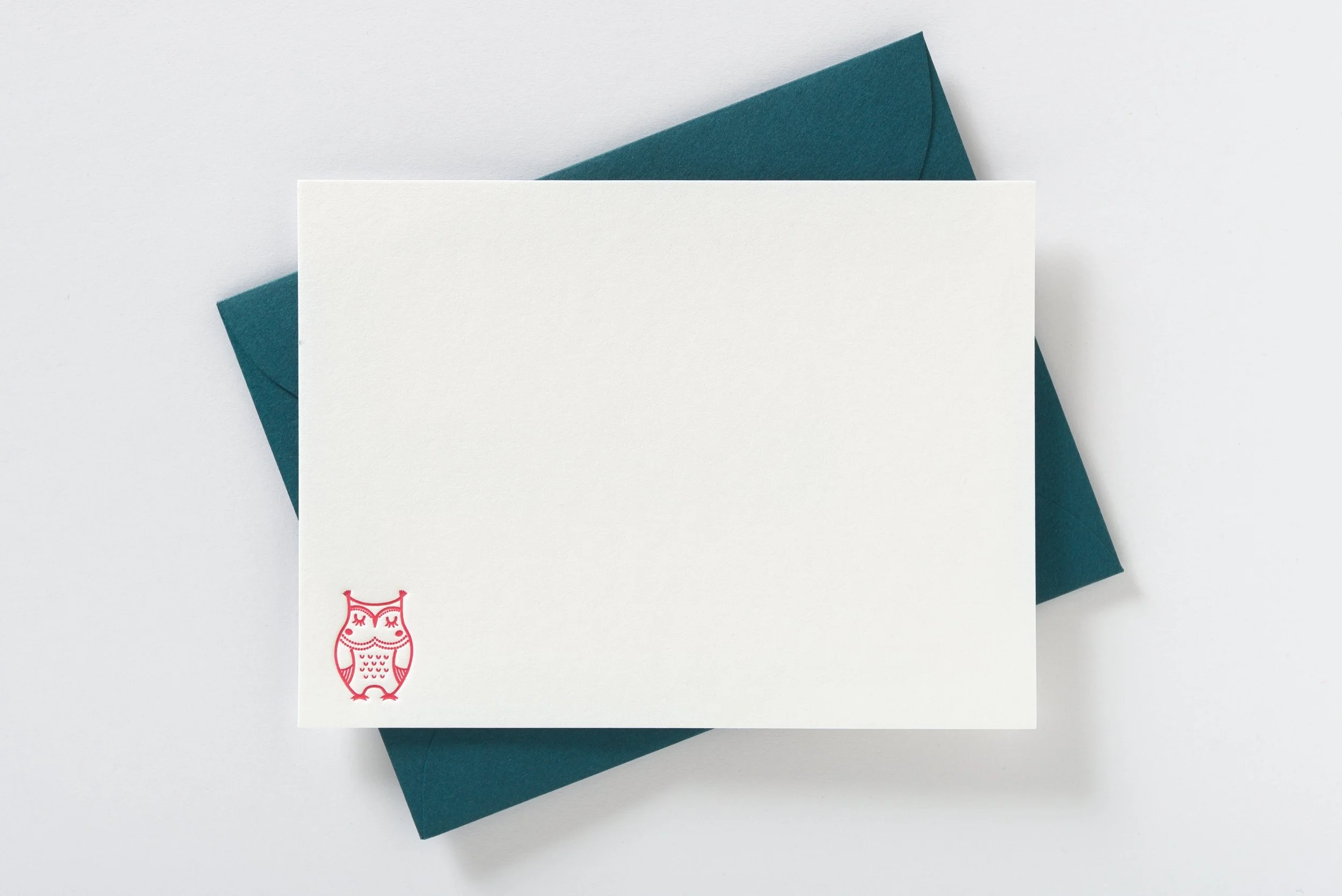 Letterpress Notecard, Owl
