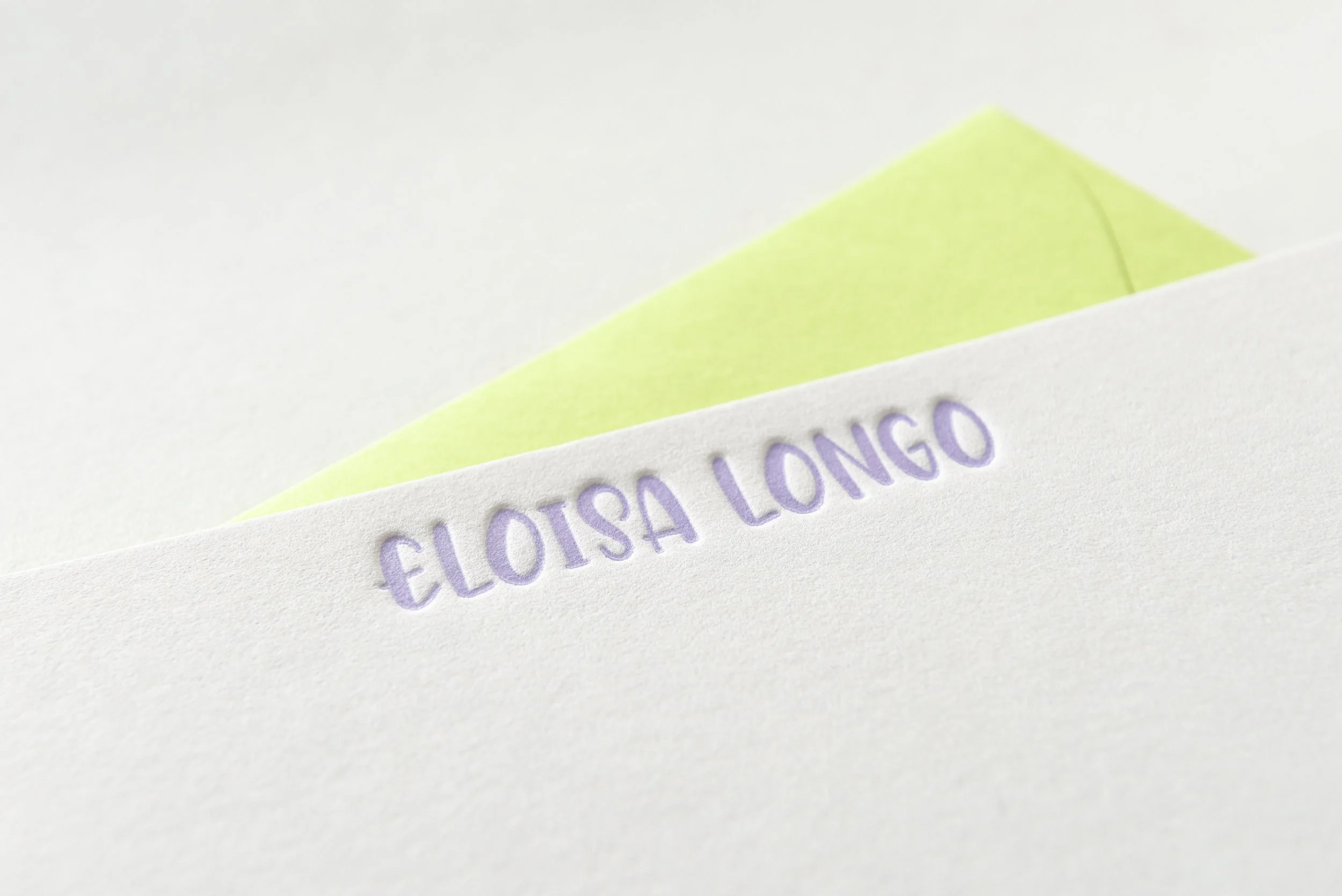 Letterpress With Love, Letterpress Personalised Cards, Eloisa, details