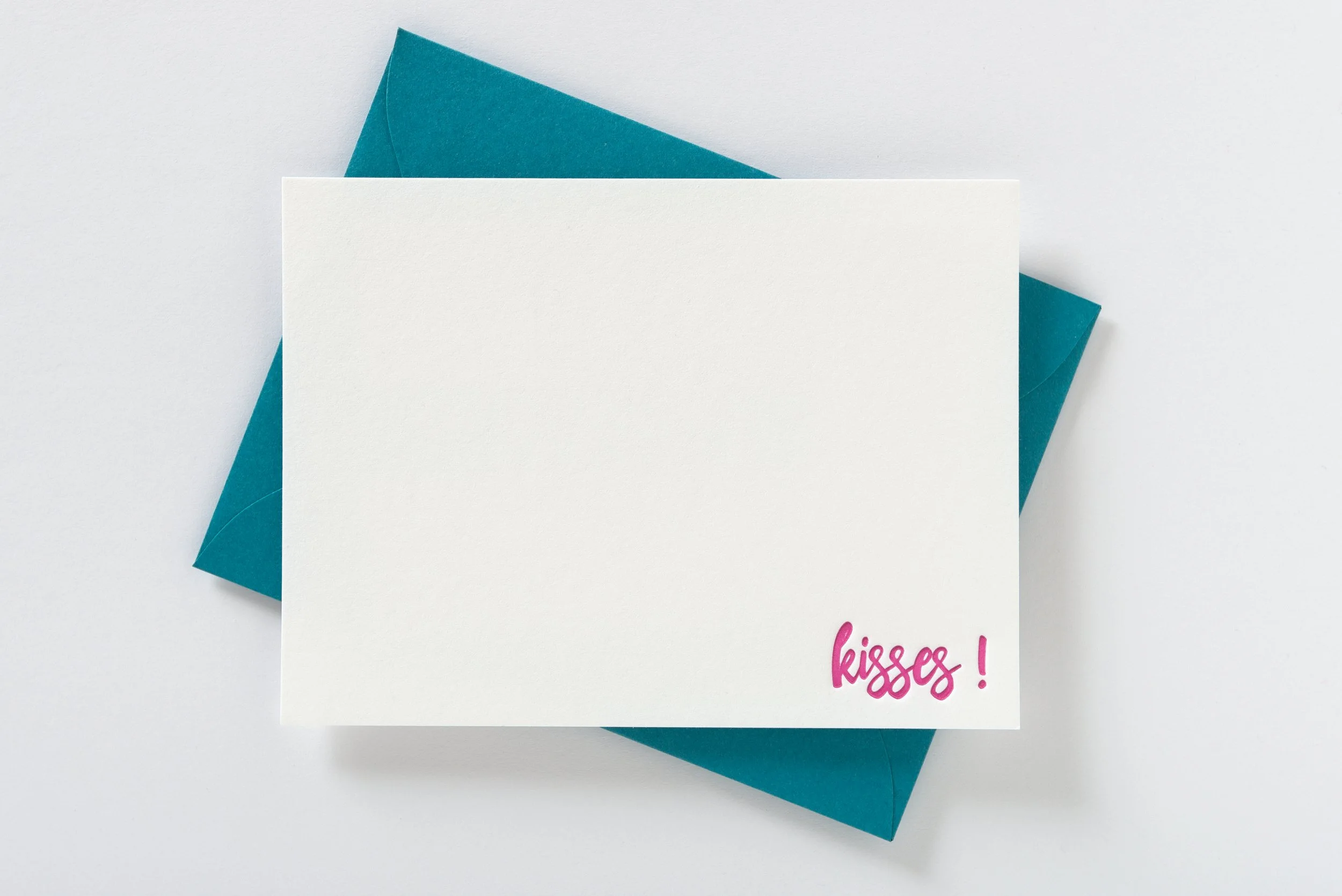 Letterpress Notecard, Kisses