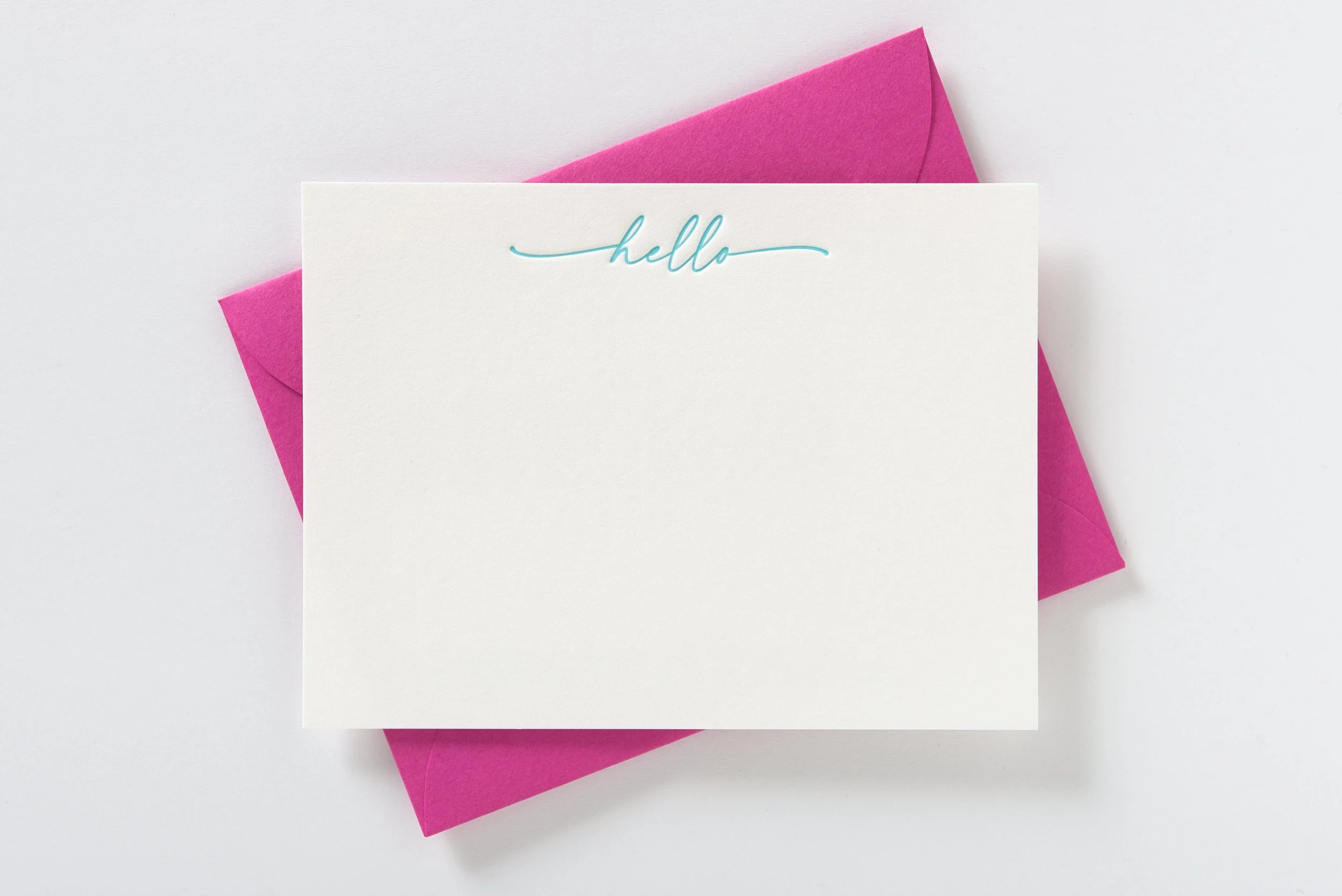 Letterpress Notecard, Hello