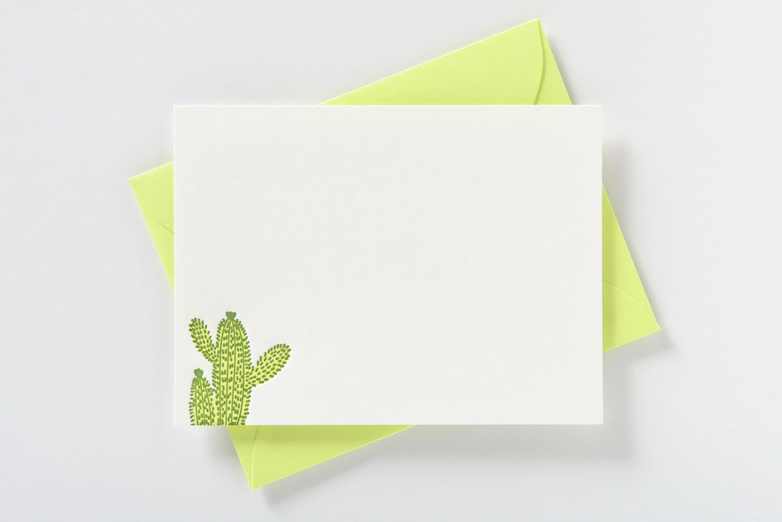 Letterpress Notecard, Cactus