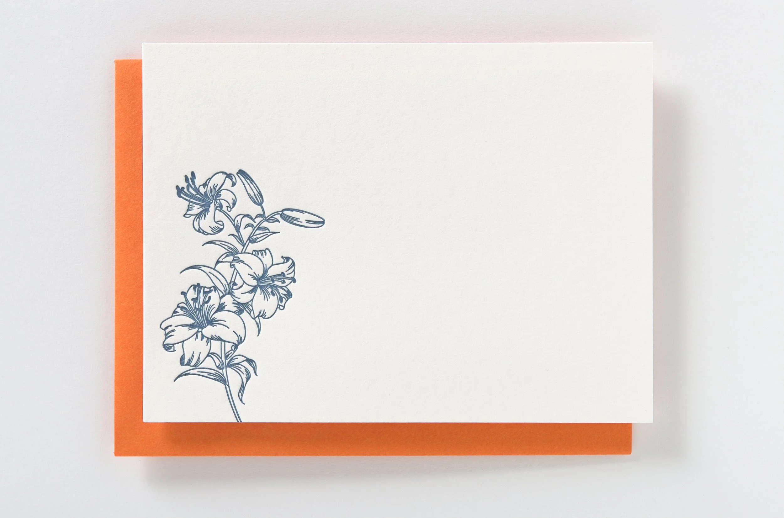 Letterpress With Love, Letterpress Notecard, Lily Flowers_1