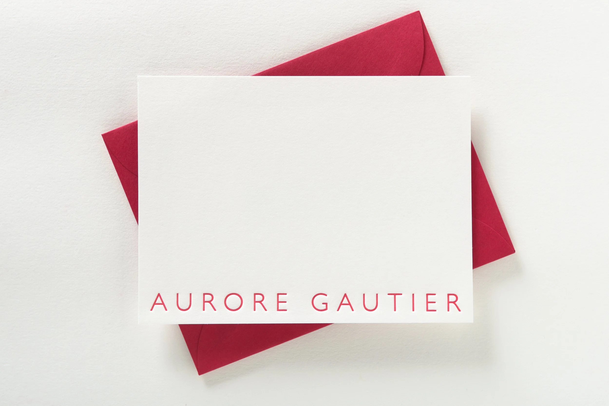 Letterpress Personalised Cards, Aurore
