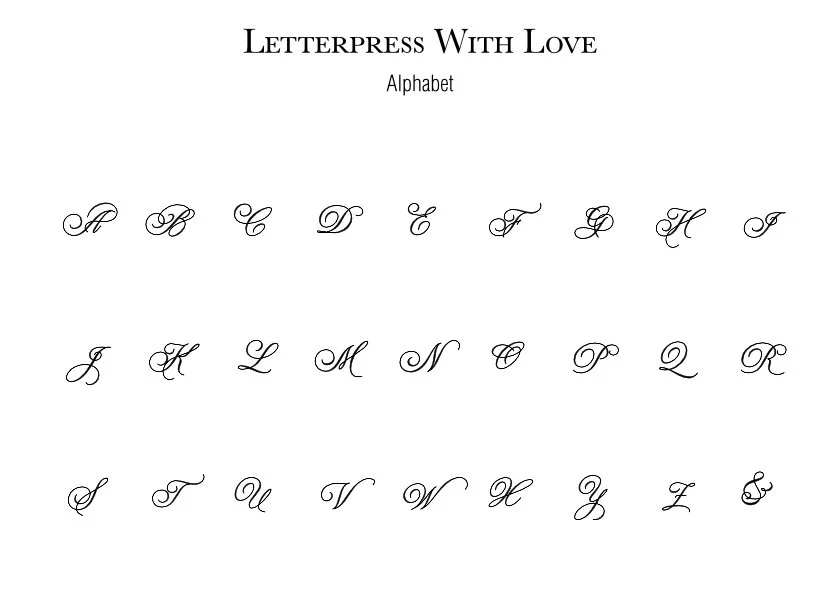 Letterpress With Love, Letterpress Personalised Cards, Beatrice, Alphabet