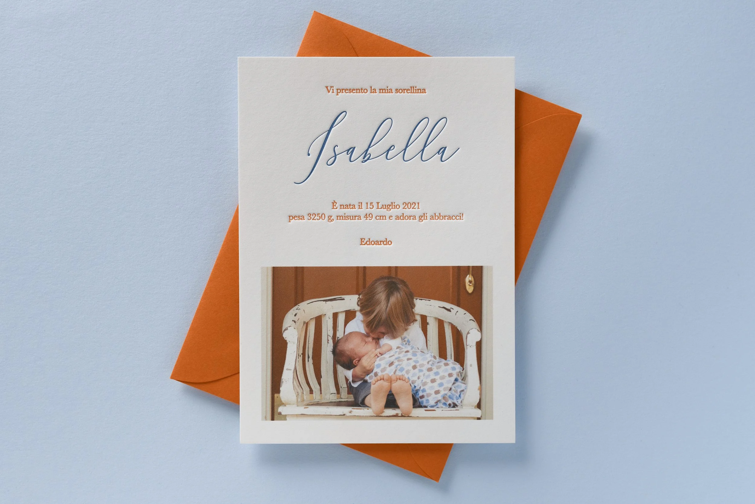 Letterpress Birth Announcement, Isabella