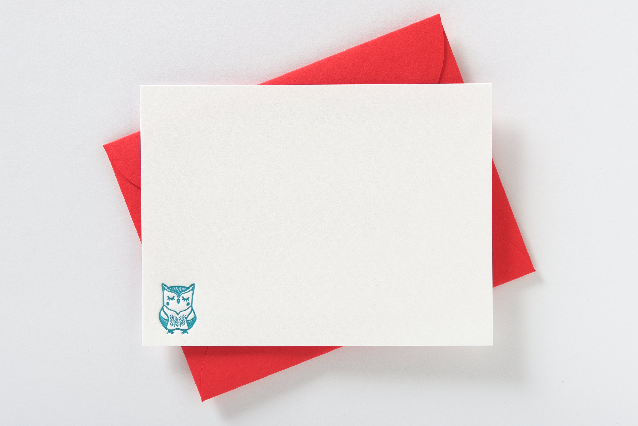 Letterpress Notecard, Little Owl