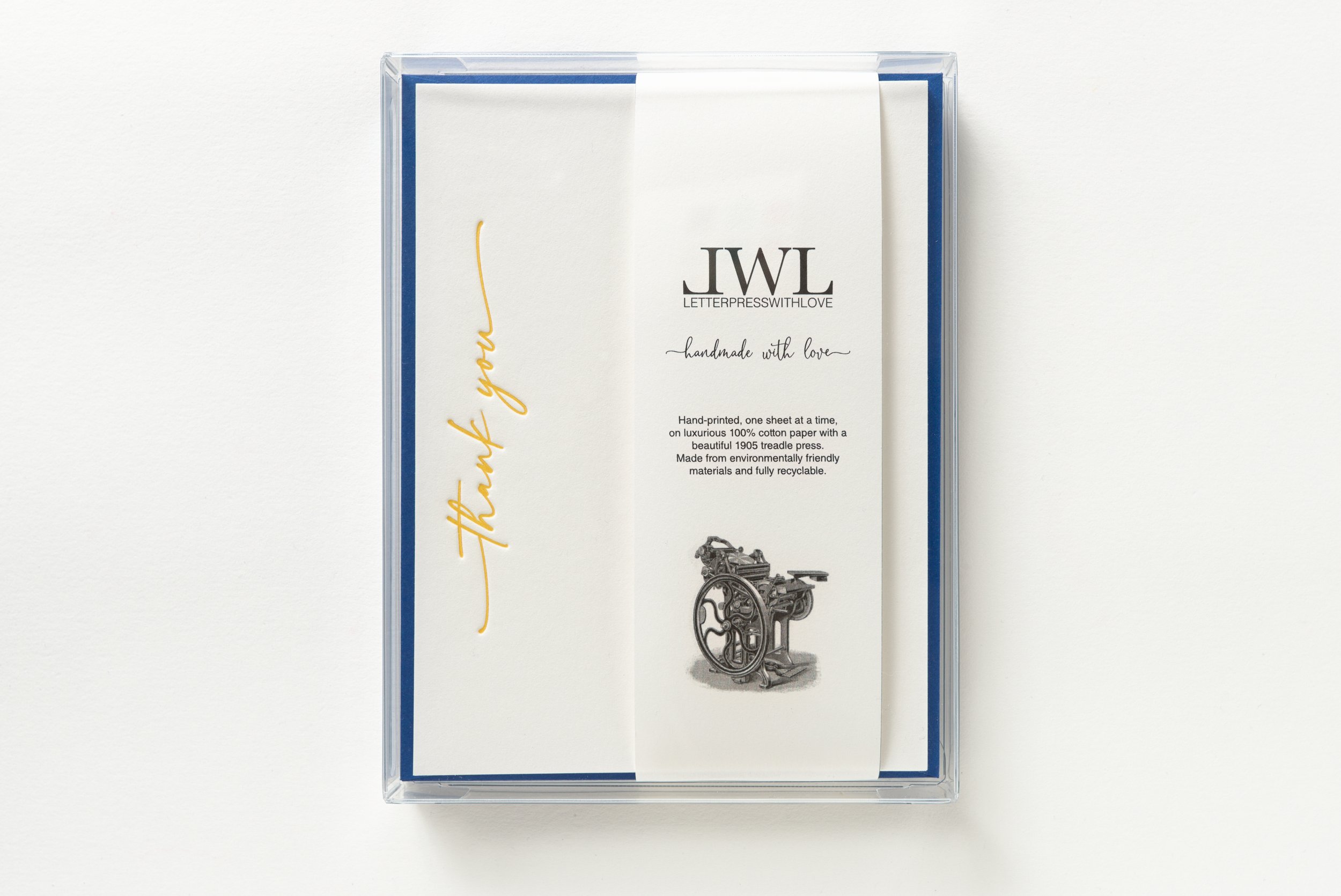 Letterpress With Love, Letterpress Notecard, Thank You, Gift Box