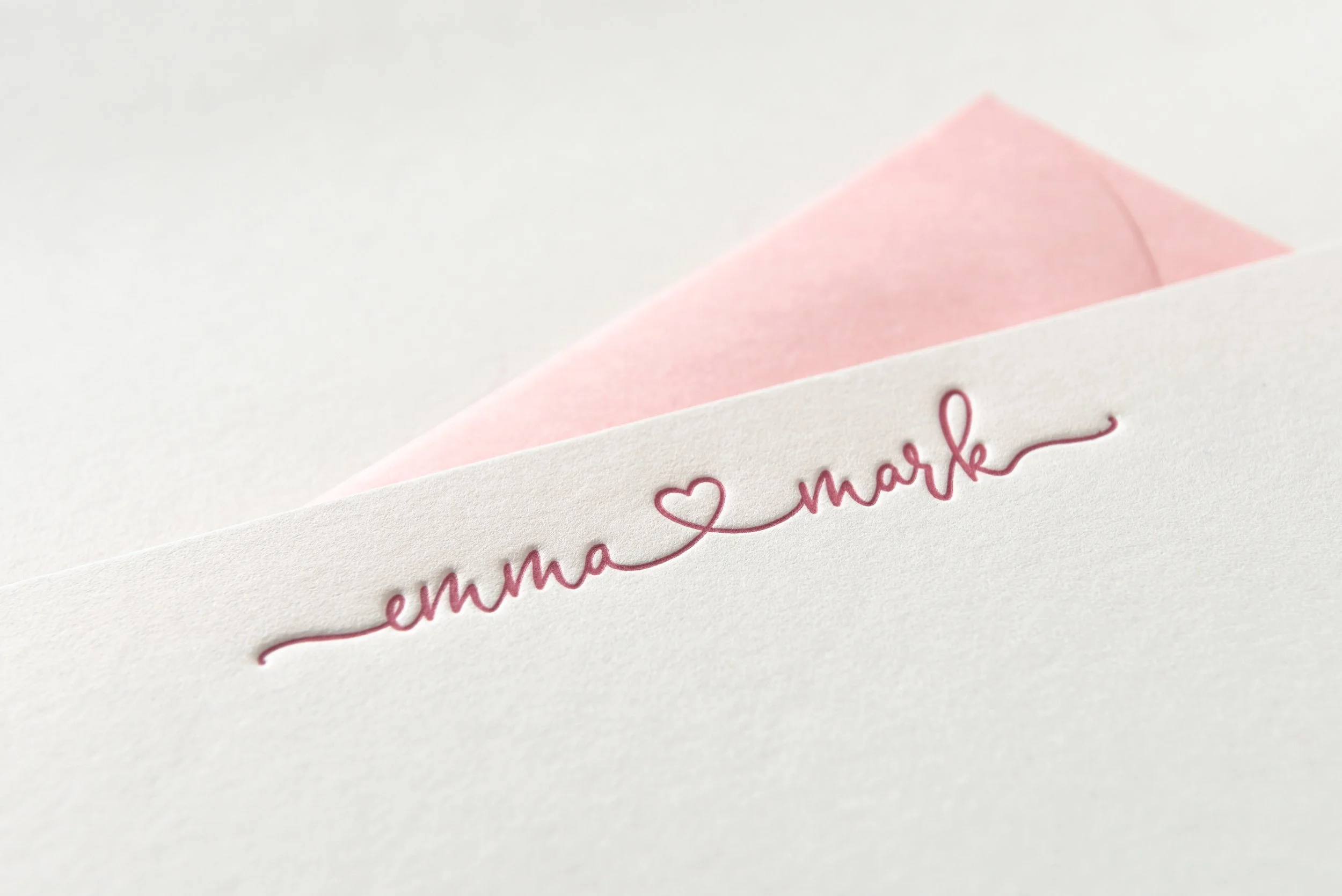 Letterpress With Love, Letterpress Personalised Cards, Emma, details