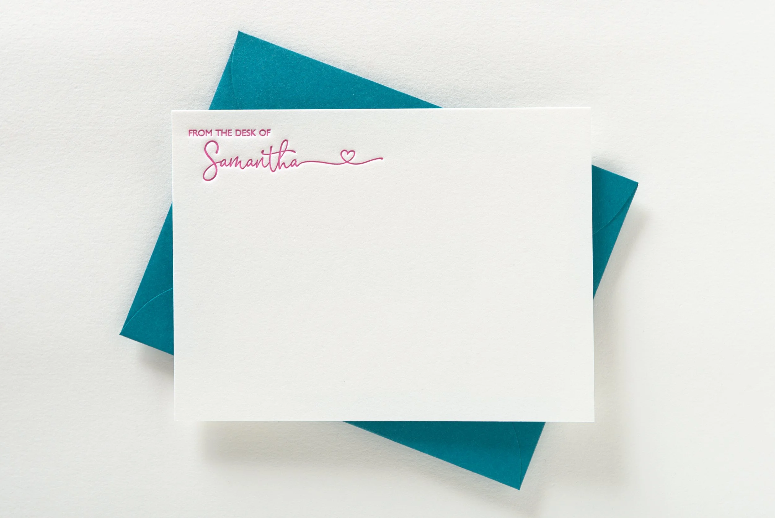 Letterpress Personalised Cards, Samantha