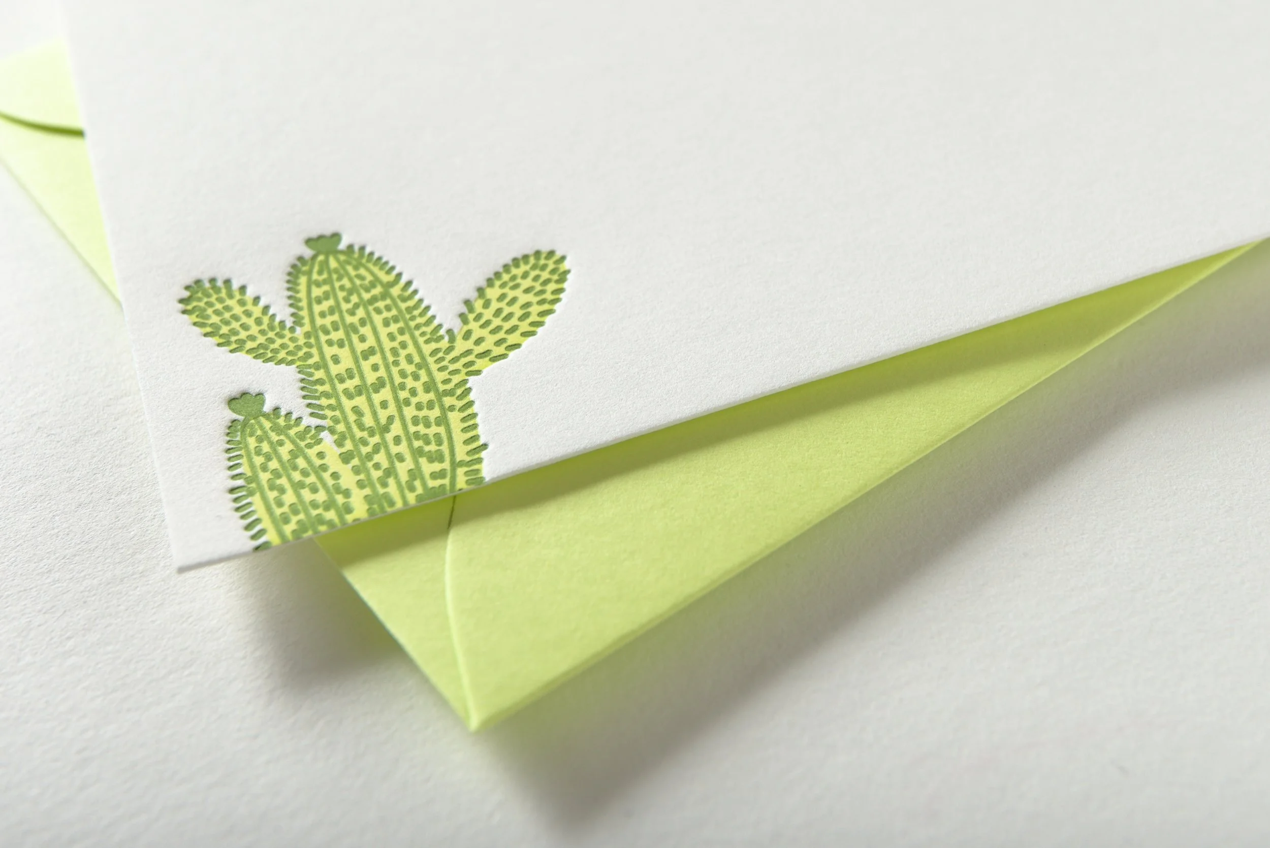 Letterpress With Love, Letterpress Notecard, Cactus, Details