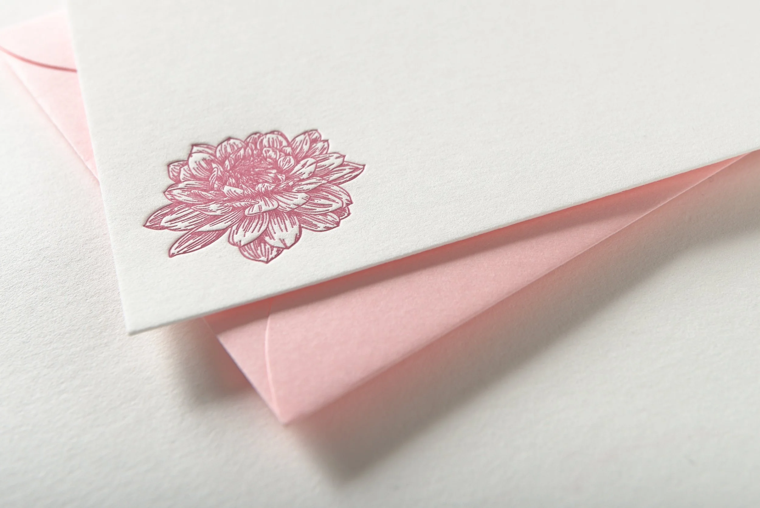 Letterpress With Love, Letterpress Notecard, Lotus Flower, Details