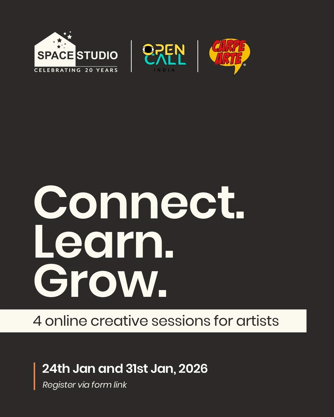 4 Online creative sessions for  artists 