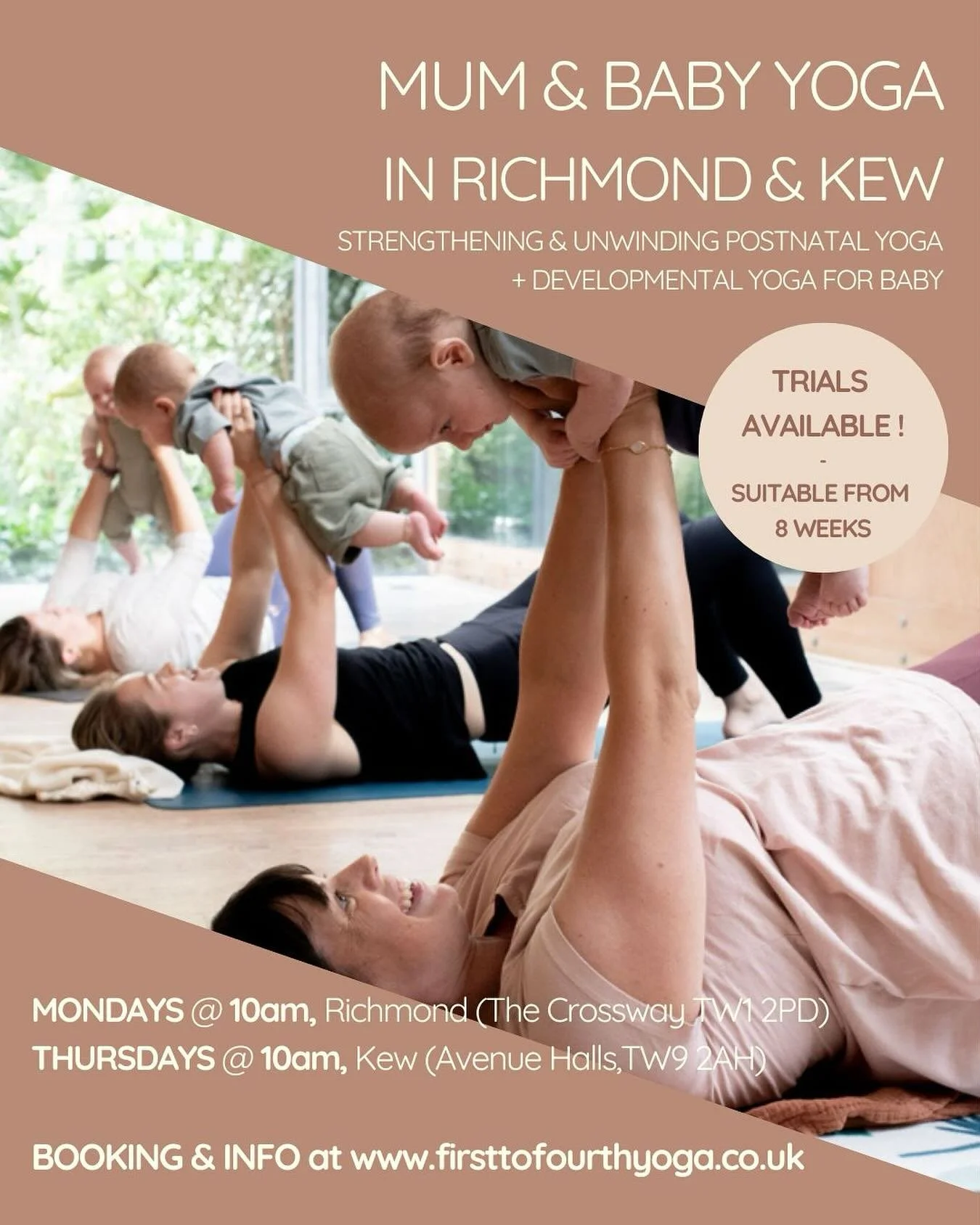 ✨Mum &amp; Baby Yoga resumes from tomorrow in Richmond &amp; Kew ! ✨

and I just can&rsquo;t wait to be there to hold that special space for you to get a chance to

~ look after yourself and your postpartum body, in connection with your baby, with so