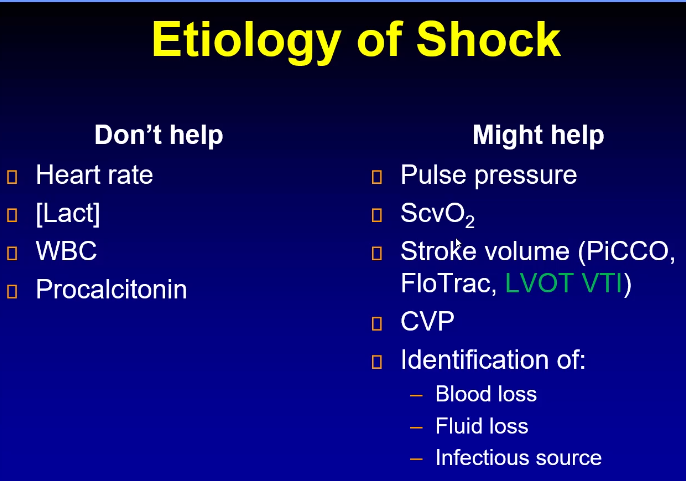 You must identify why you think shock is due to a certain etiology so that you can apply the appropriate management. It’s important when considering shock etiology to recognize which objective data points may be helpful and which are nonspecific to …