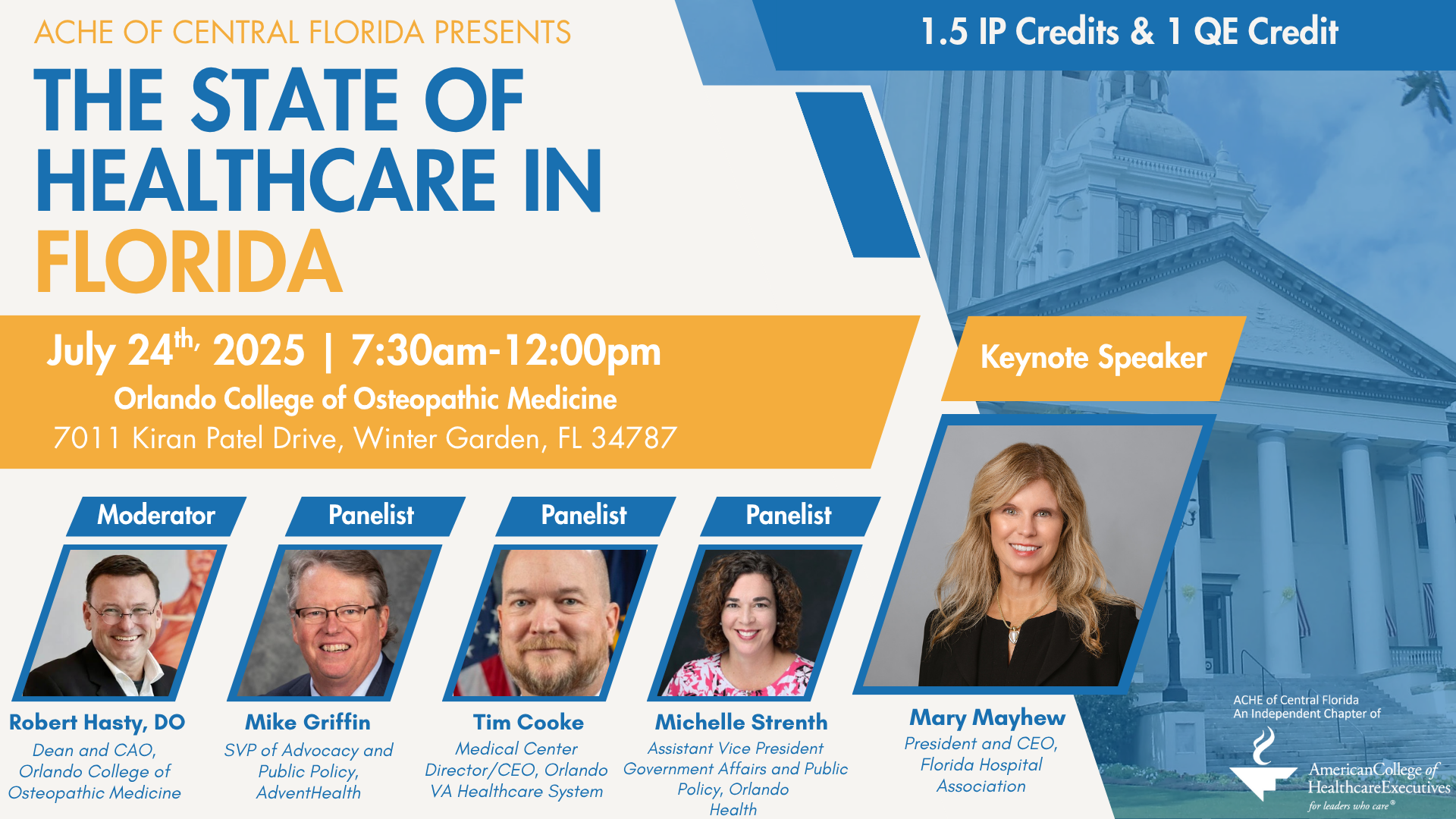 The State of Healthcare: Florida Industry Leaders' Perspective - 1.5 IP, 1.0 QE Credits