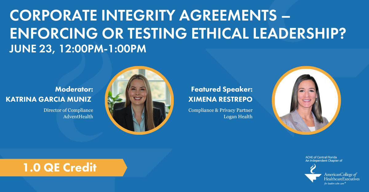 1.0 QE Corporate Integrity Agreements – Enforcing or Testing Ethical Leadership?