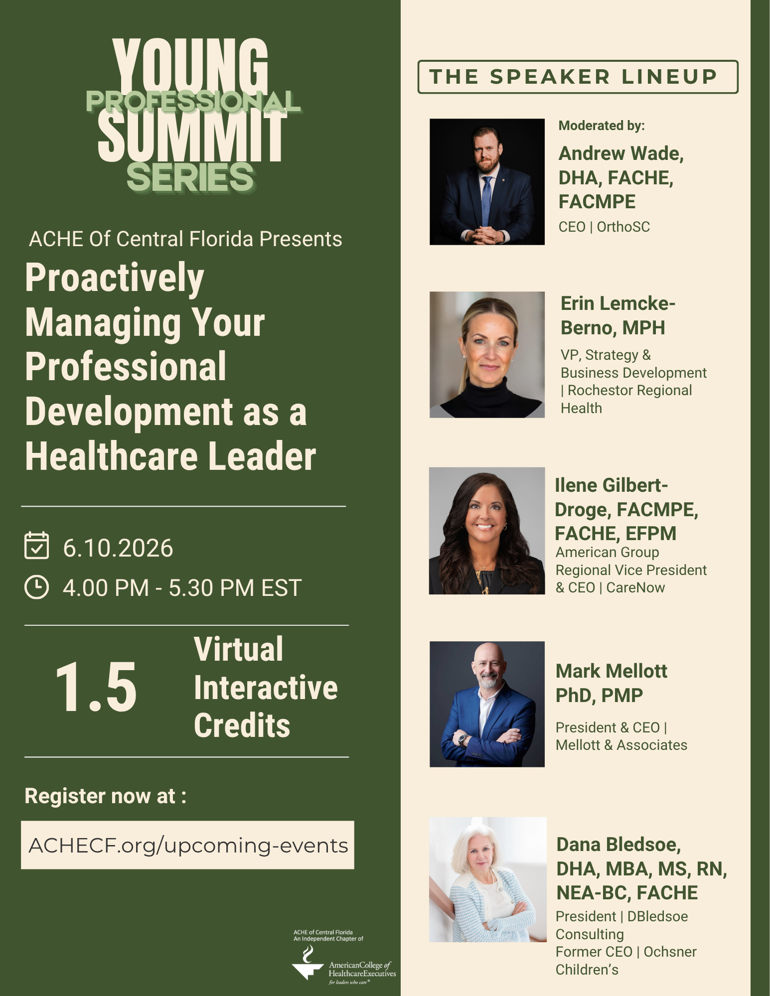 Proactively Managing Your Professional Development as a Healthcare Leader (1.5 VI Credits) - Young Professional Summit Series