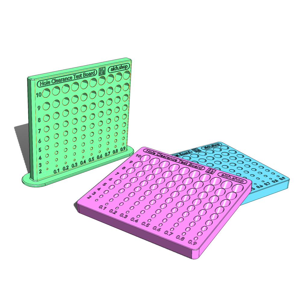Hole size test boards — ALCH shop