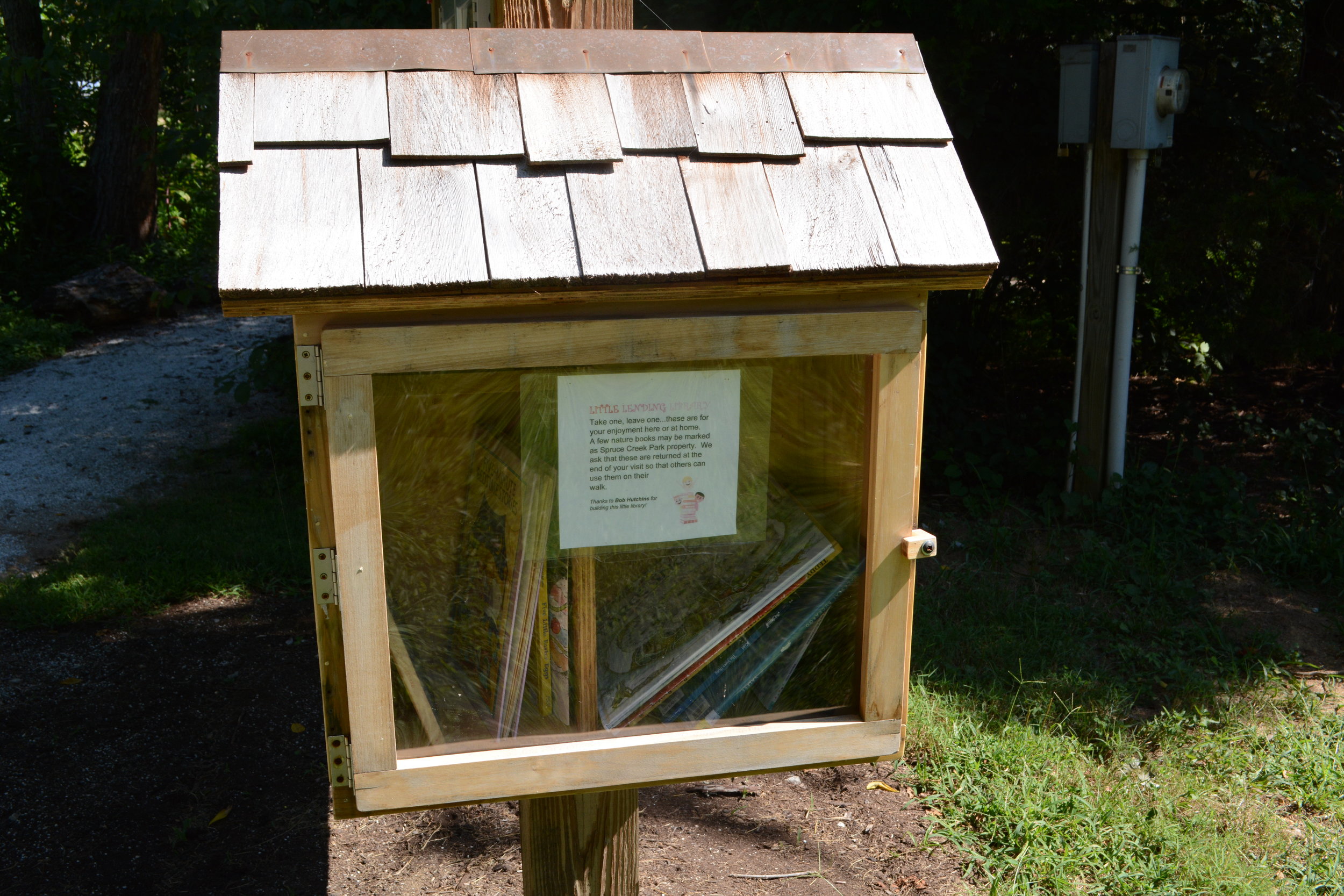 The park's take-a-book, give-a-book outdoor children's library is working well.