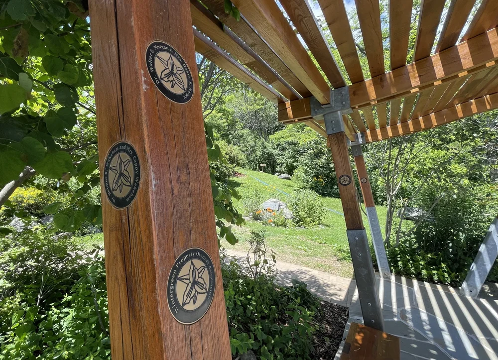   The original medallions on the overlook’s pavilion were incorporated into the new structure.  